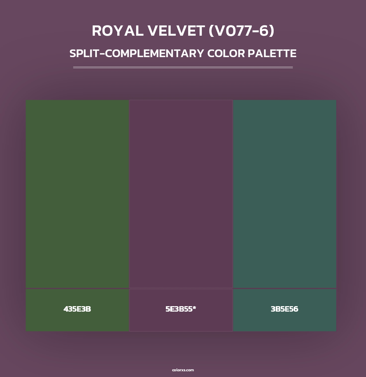 Royal Velvet (V077-6) - Split-Complementary Color Palette