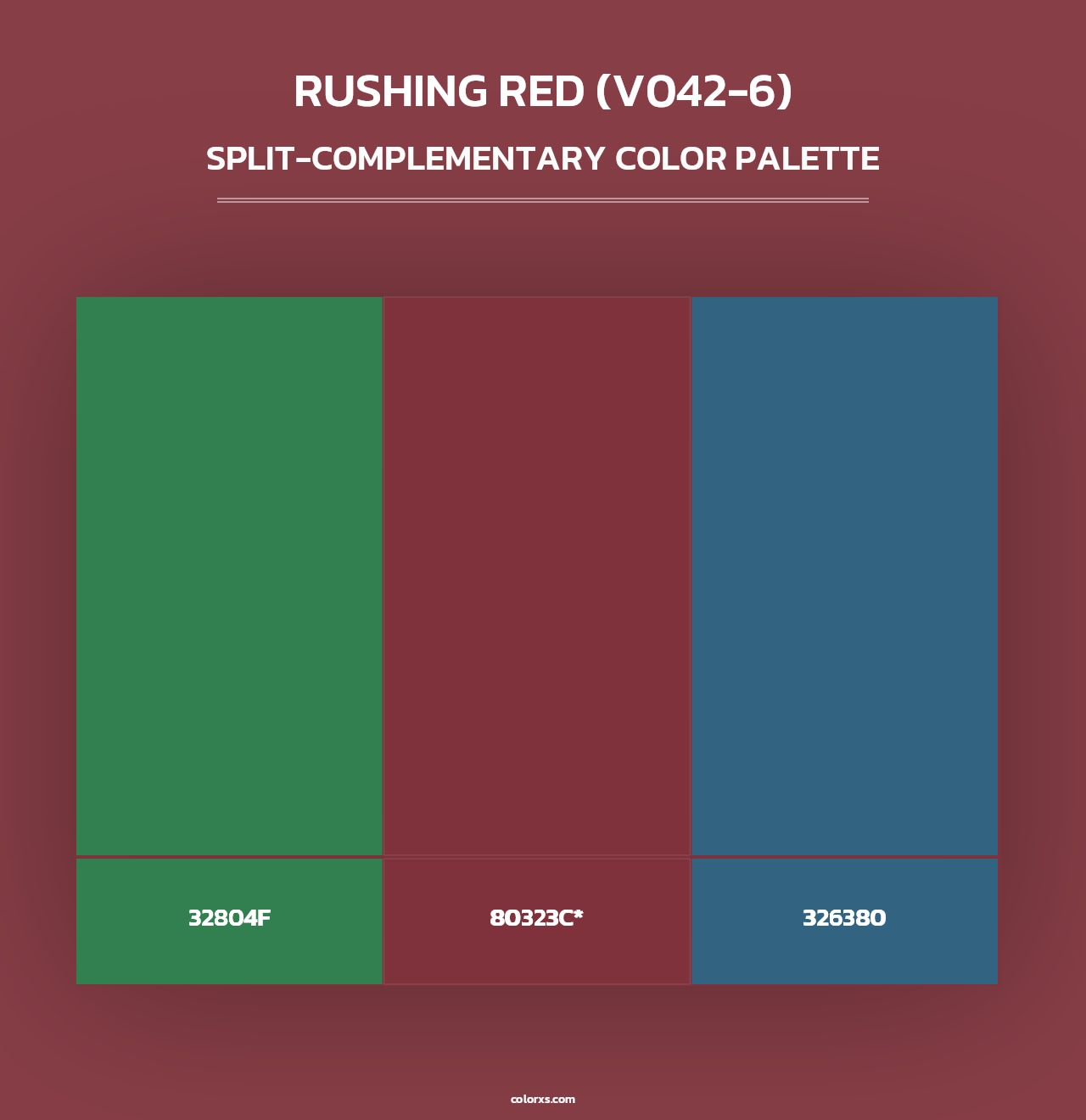Rushing Red (V042-6) - Split-Complementary Color Palette