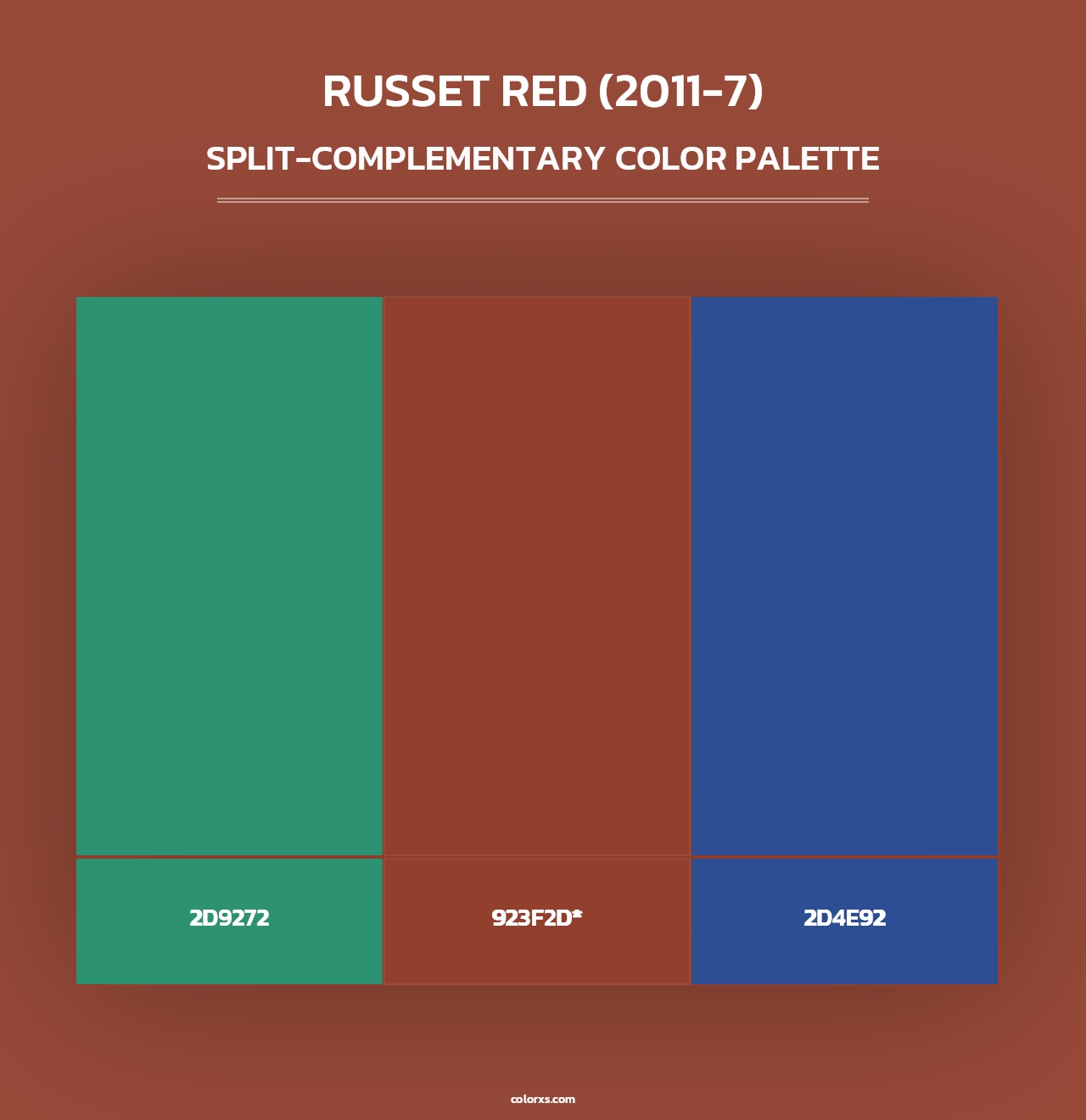 Russet Red (2011-7) - Split-Complementary Color Palette