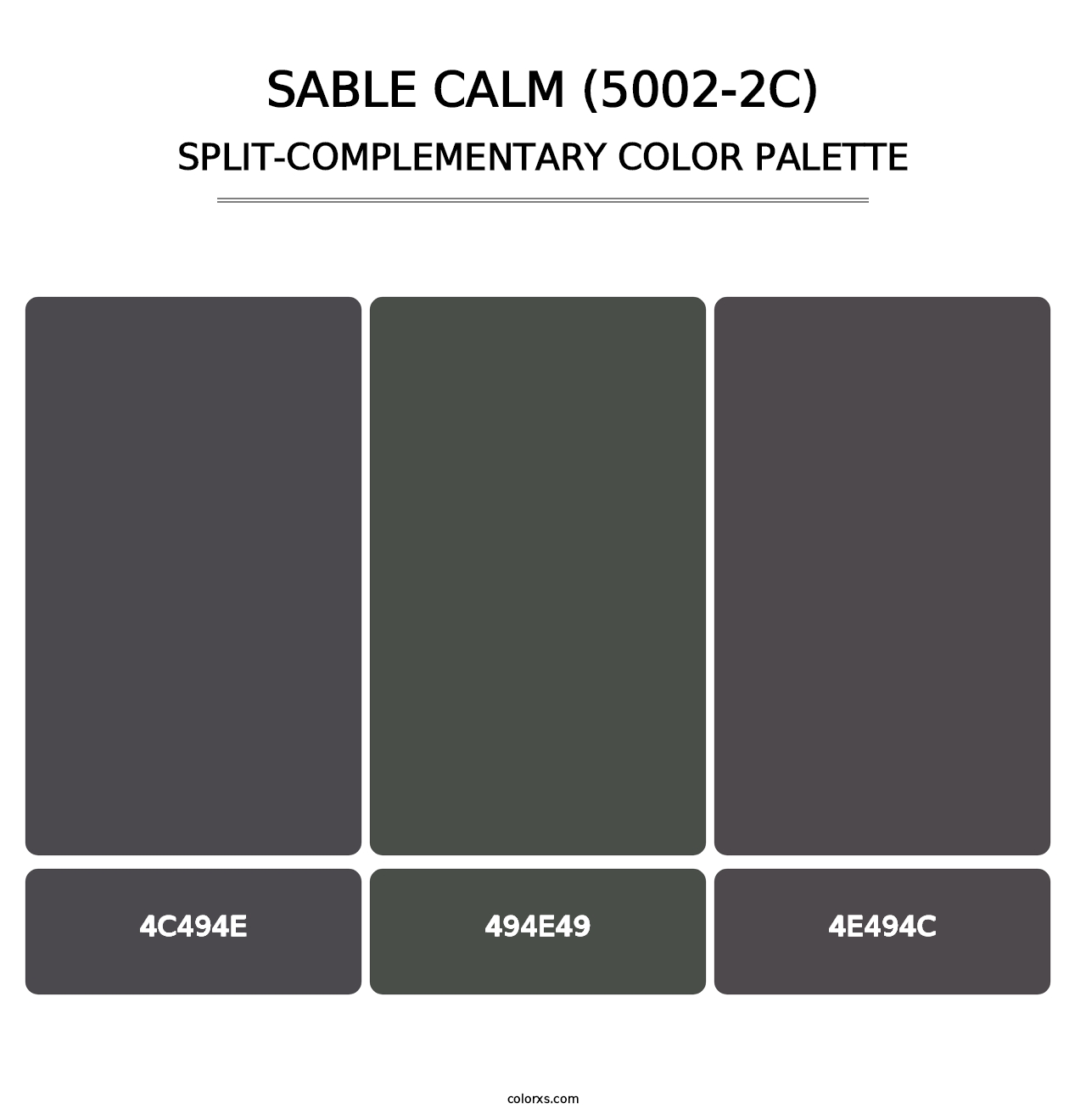 Sable Calm (5002-2C) - Split-Complementary Color Palette