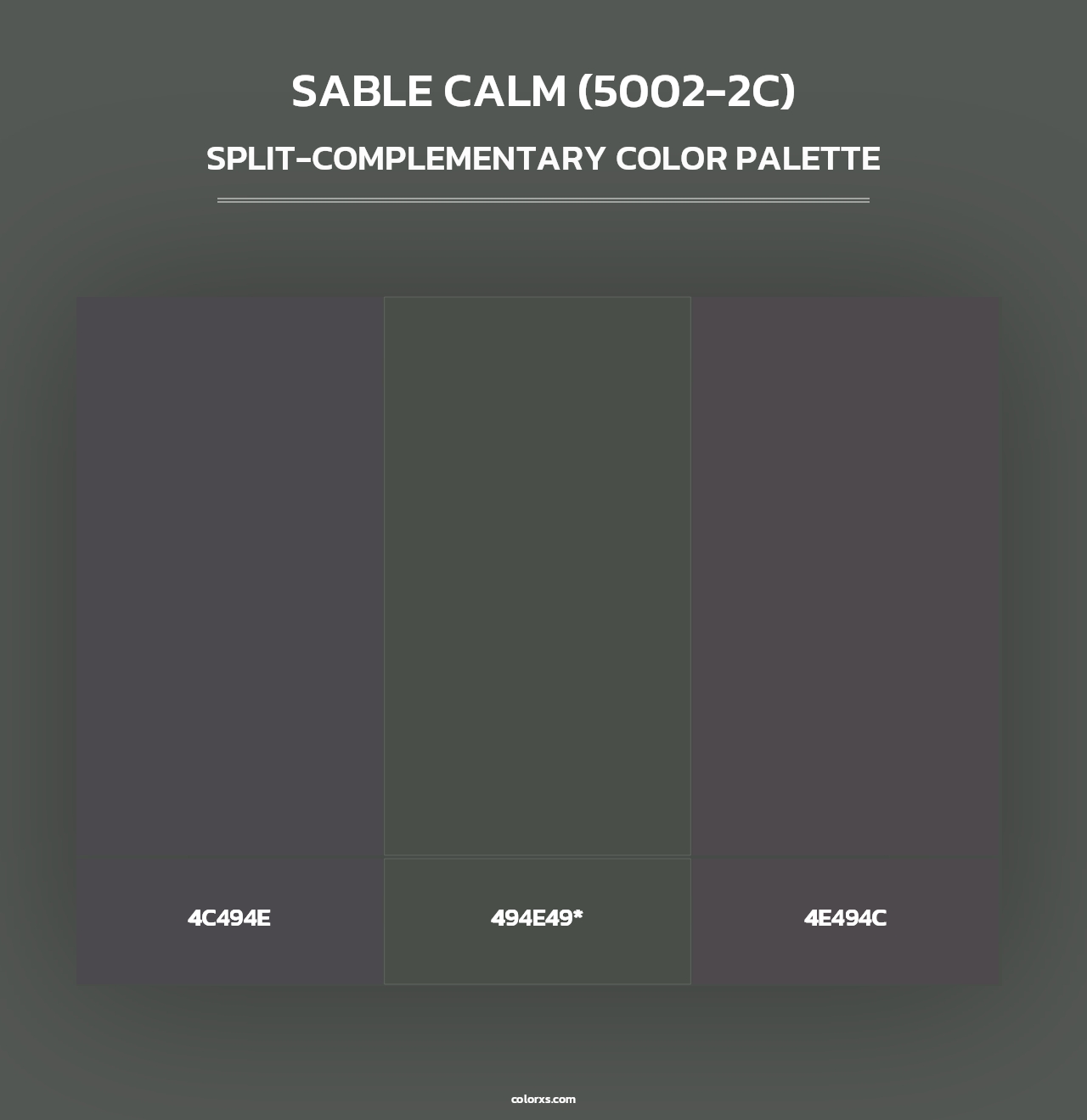Sable Calm (5002-2C) - Split-Complementary Color Palette