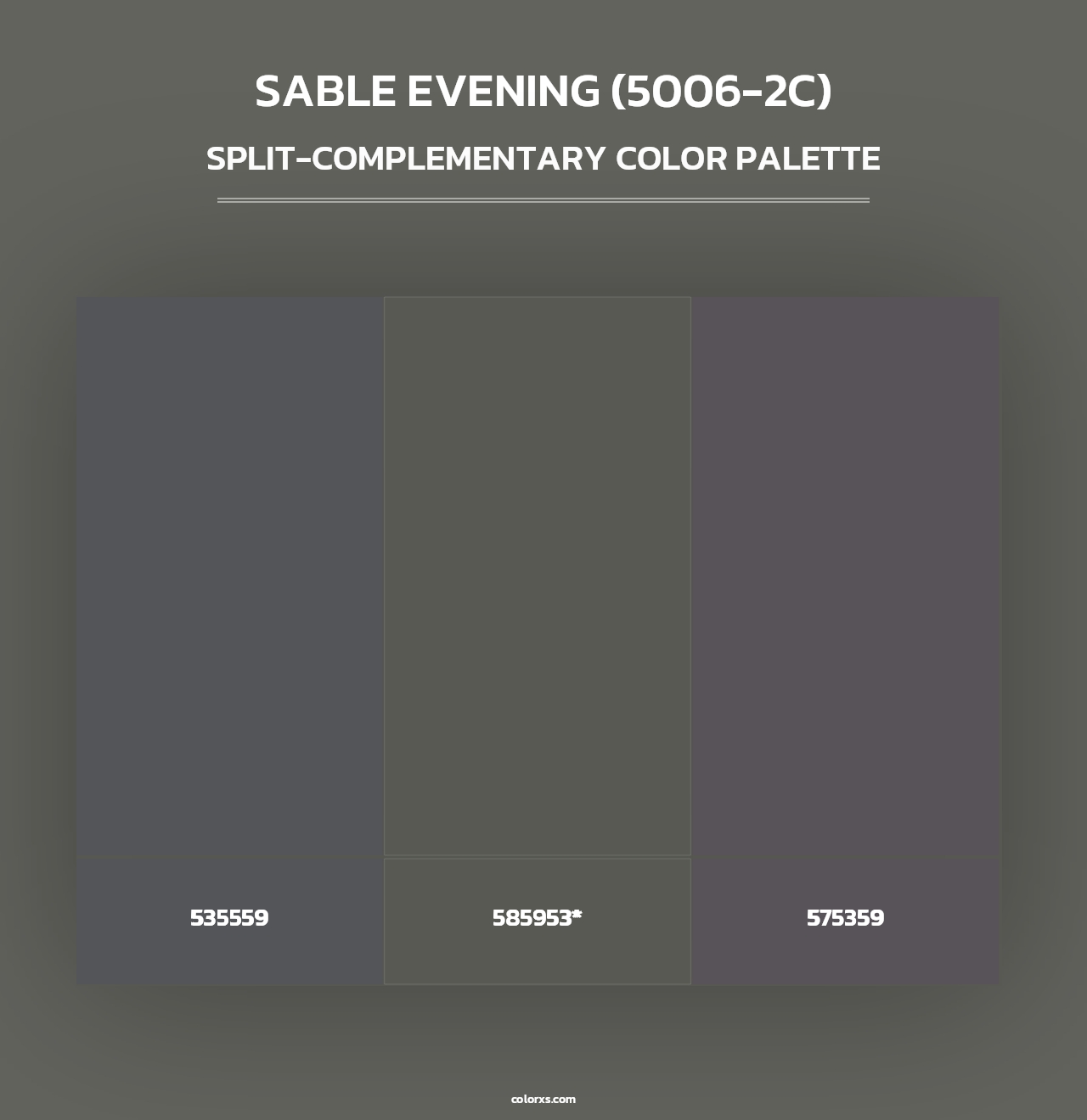 Sable Evening (5006-2C) - Split-Complementary Color Palette