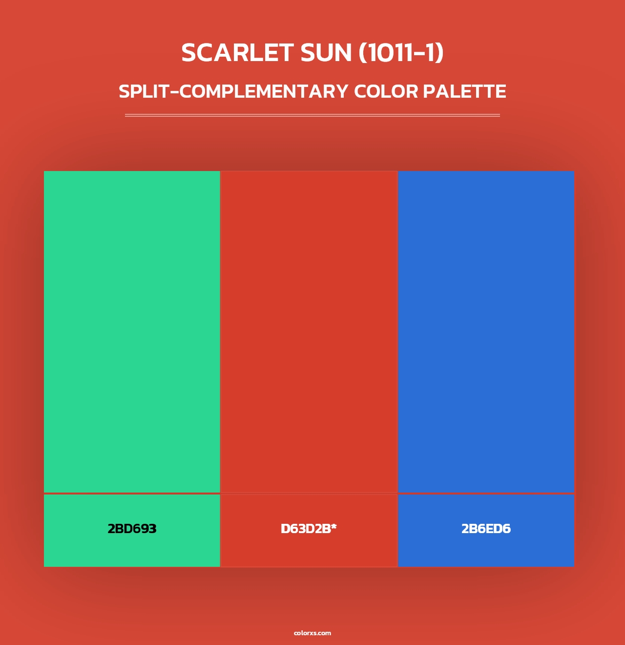 Scarlet Sun (1011-1) - Split-Complementary Color Palette