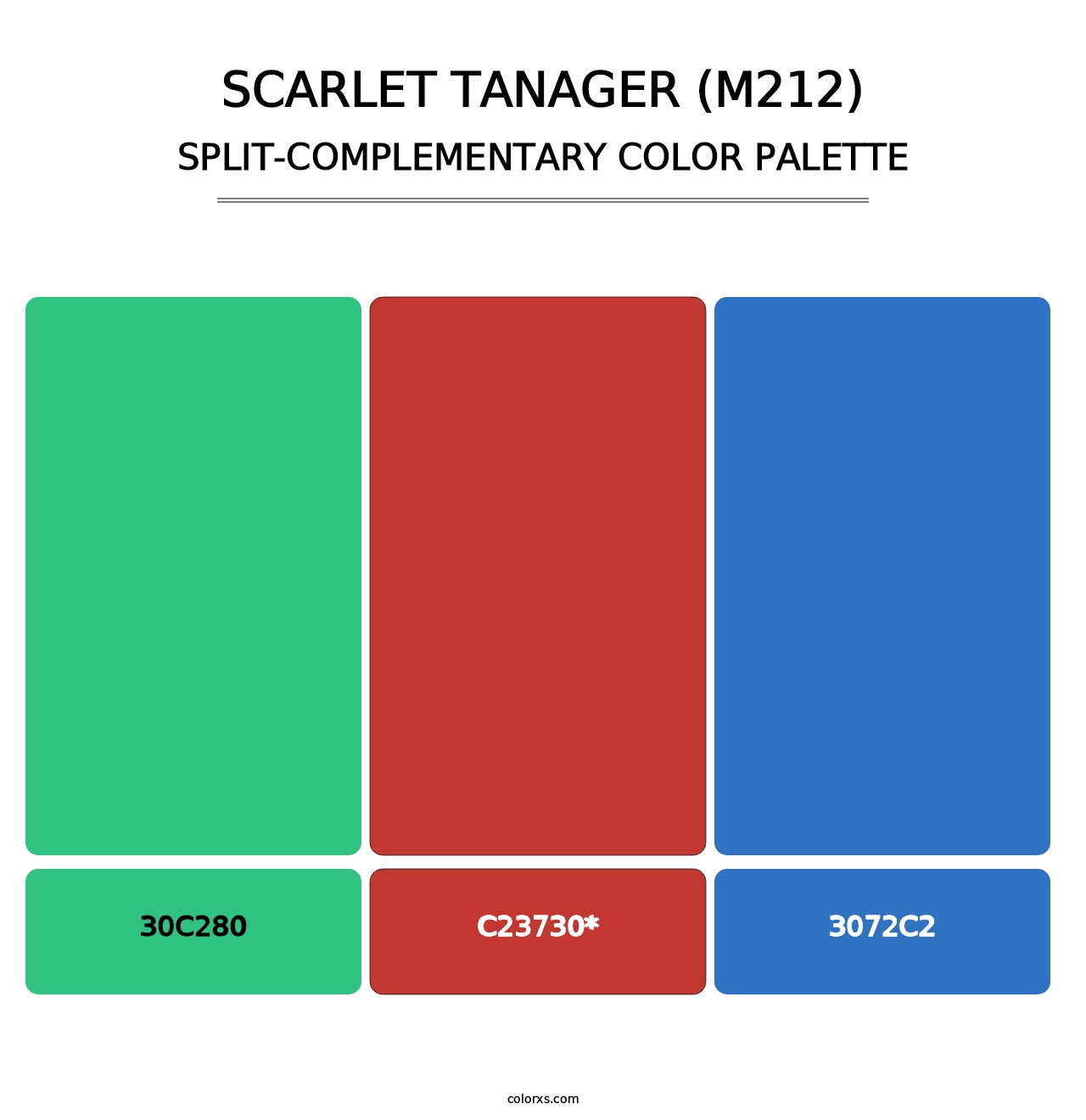 Scarlet Tanager (M212) - Split-Complementary Color Palette