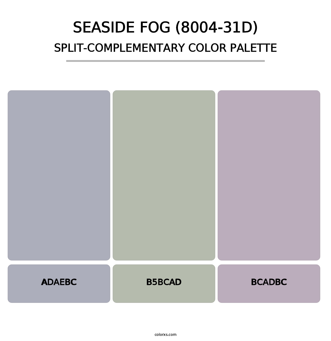 Seaside Fog (8004-31D) - Split-Complementary Color Palette
