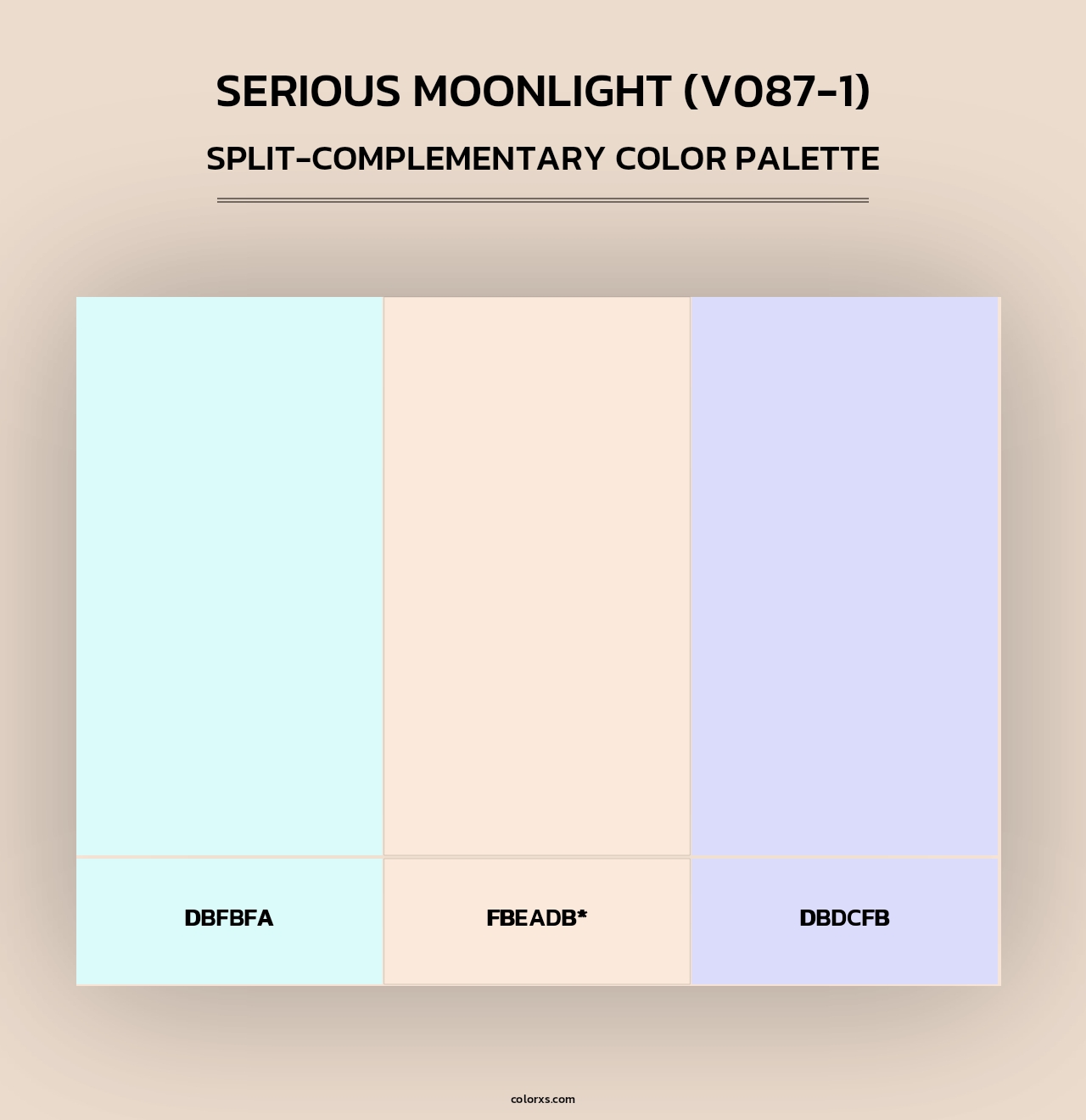 Serious Moonlight (V087-1) - Split-Complementary Color Palette