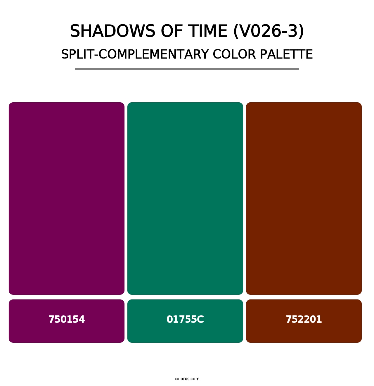 Shadows of Time (V026-3) - Split-Complementary Color Palette