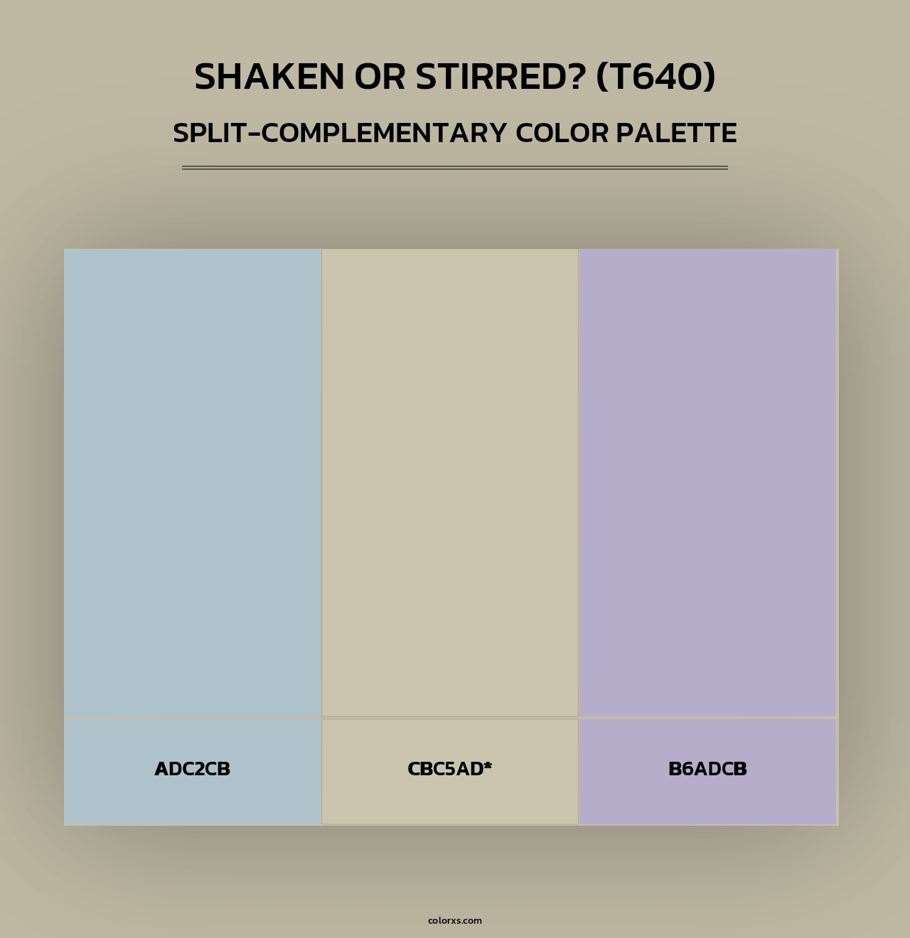 Shaken or Stirred? (T640) - Split-Complementary Color Palette