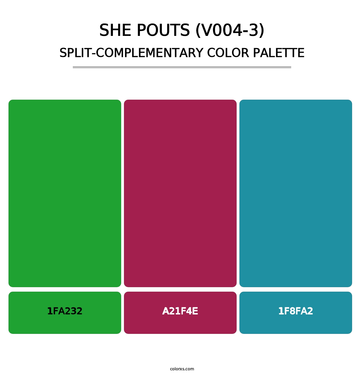 She Pouts (V004-3) - Split-Complementary Color Palette