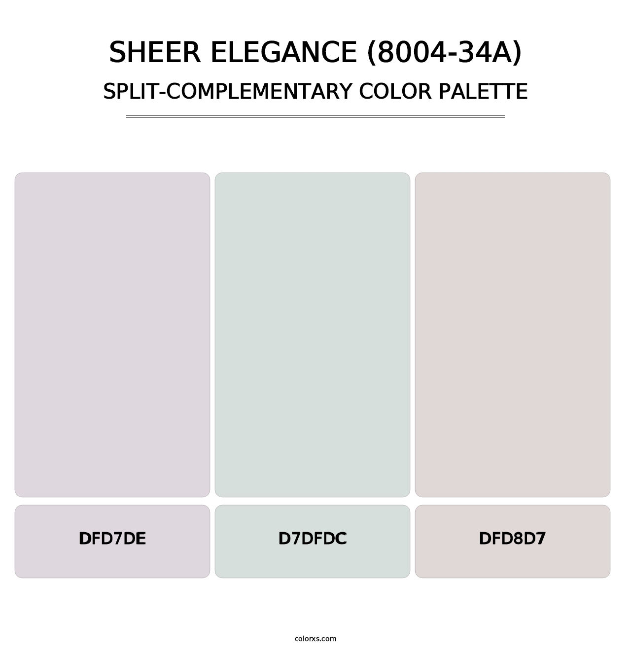 Sheer Elegance (8004-34A) - Split-Complementary Color Palette