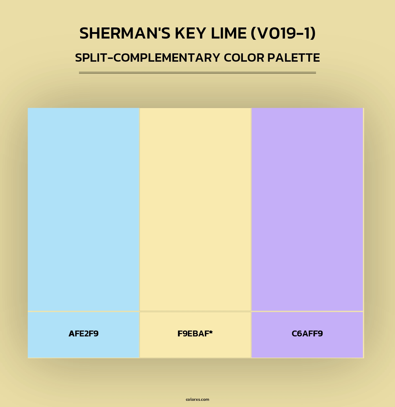 Sherman's Key Lime (V019-1) - Split-Complementary Color Palette