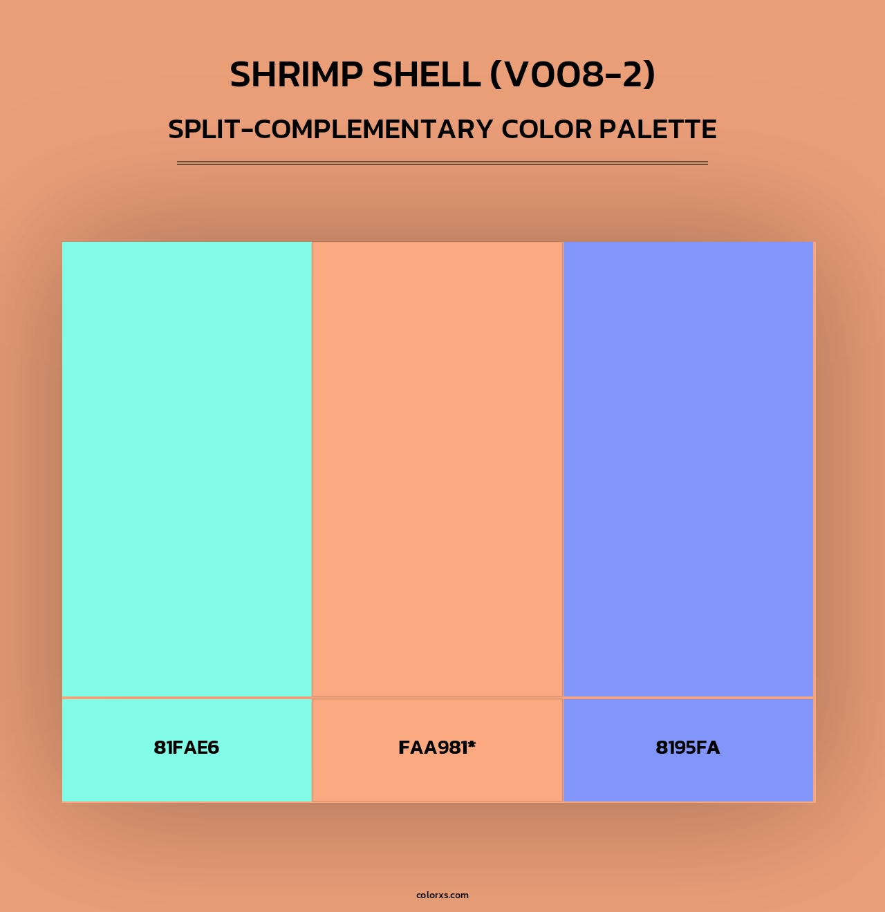 Shrimp Shell (V008-2) - Split-Complementary Color Palette
