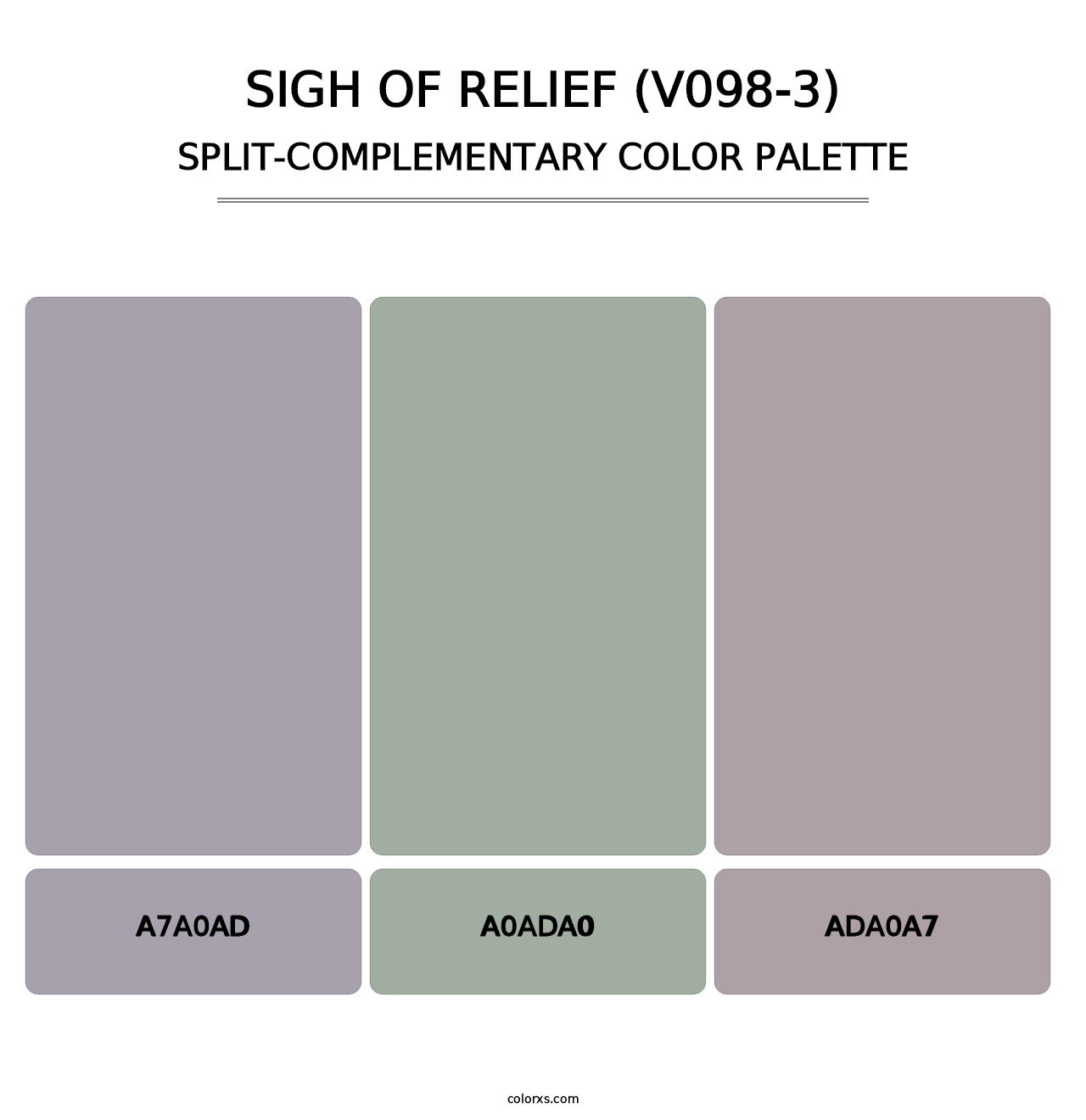 Sigh of Relief (V098-3) - Split-Complementary Color Palette