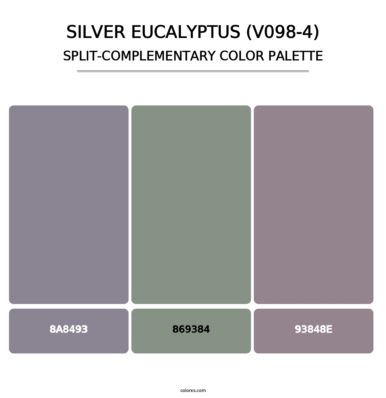 Silver Eucalyptus (V098-4) - Split-Complementary Color Palette