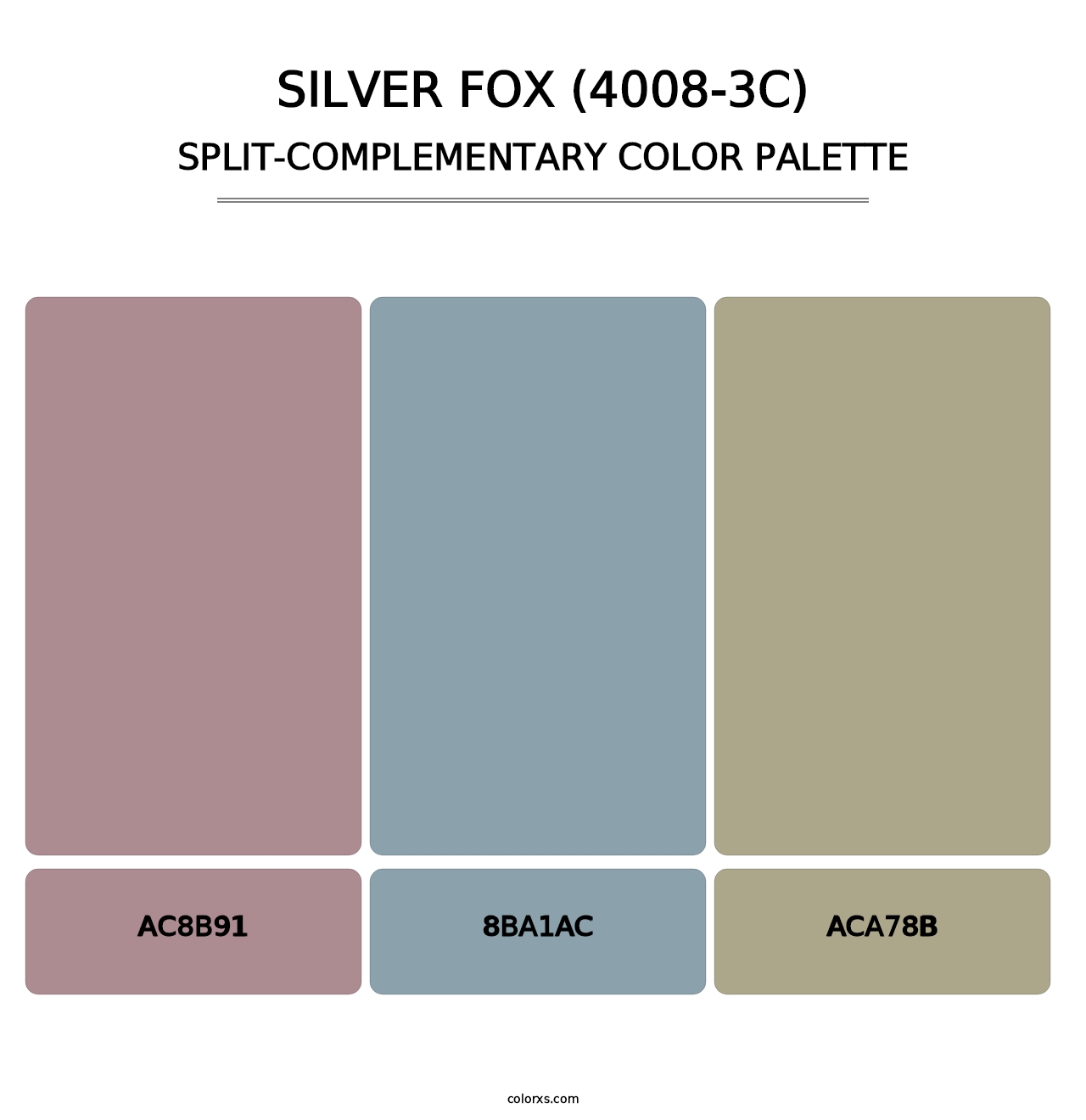 Silver Fox (4008-3C) - Split-Complementary Color Palette
