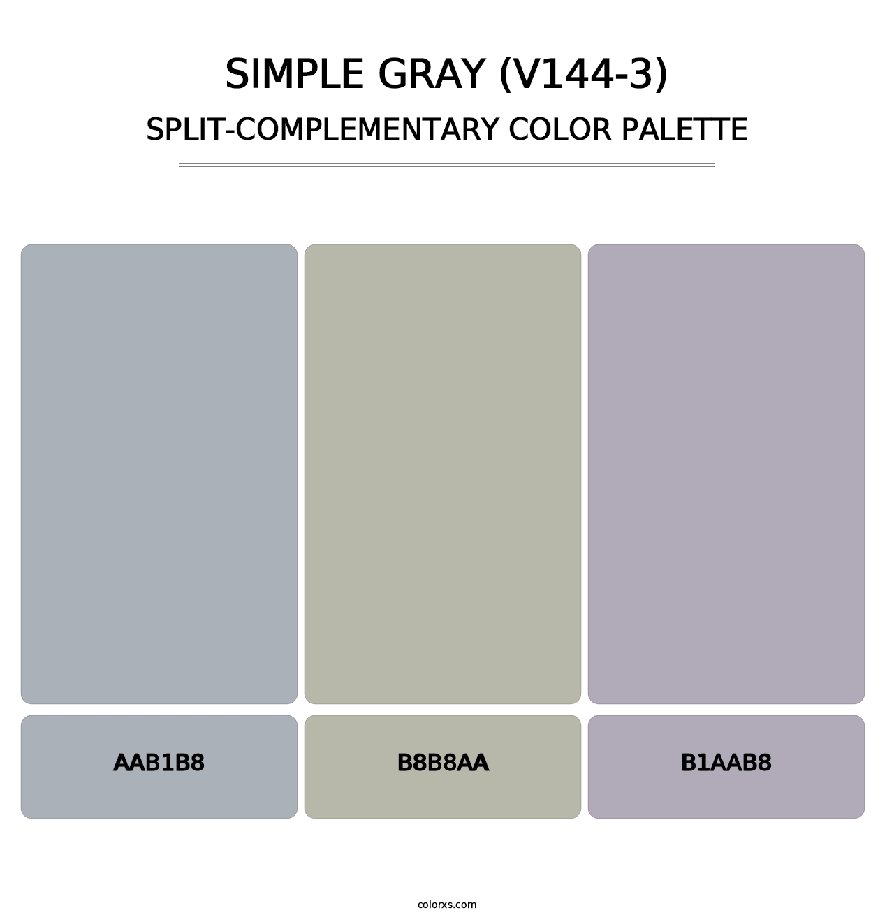 Simple Gray (V144-3) - Split-Complementary Color Palette