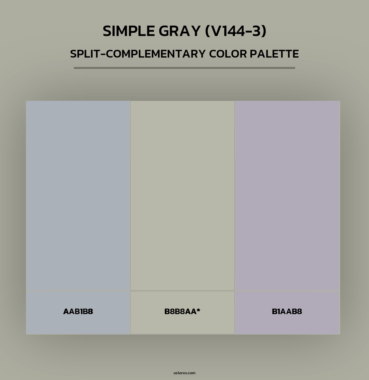 Simple Gray (V144-3) - Split-Complementary Color Palette