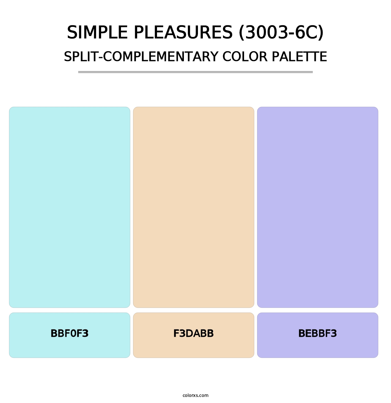 Simple Pleasures (3003-6C) - Split-Complementary Color Palette
