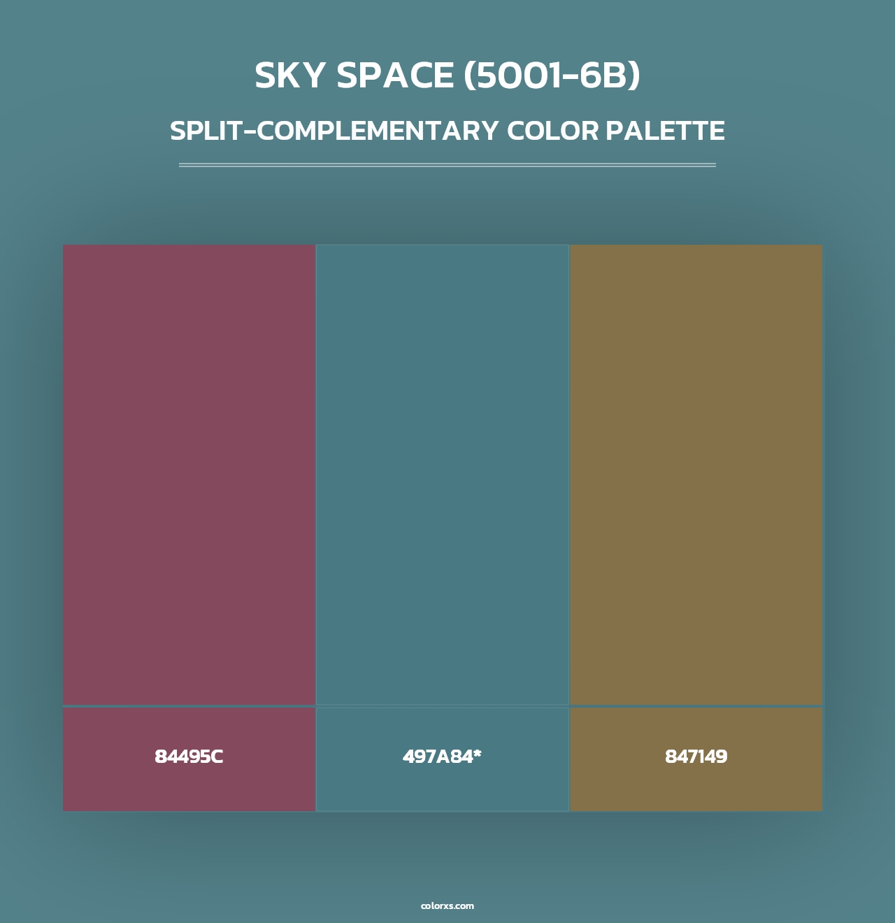 Sky Space (5001-6B) - Split-Complementary Color Palette