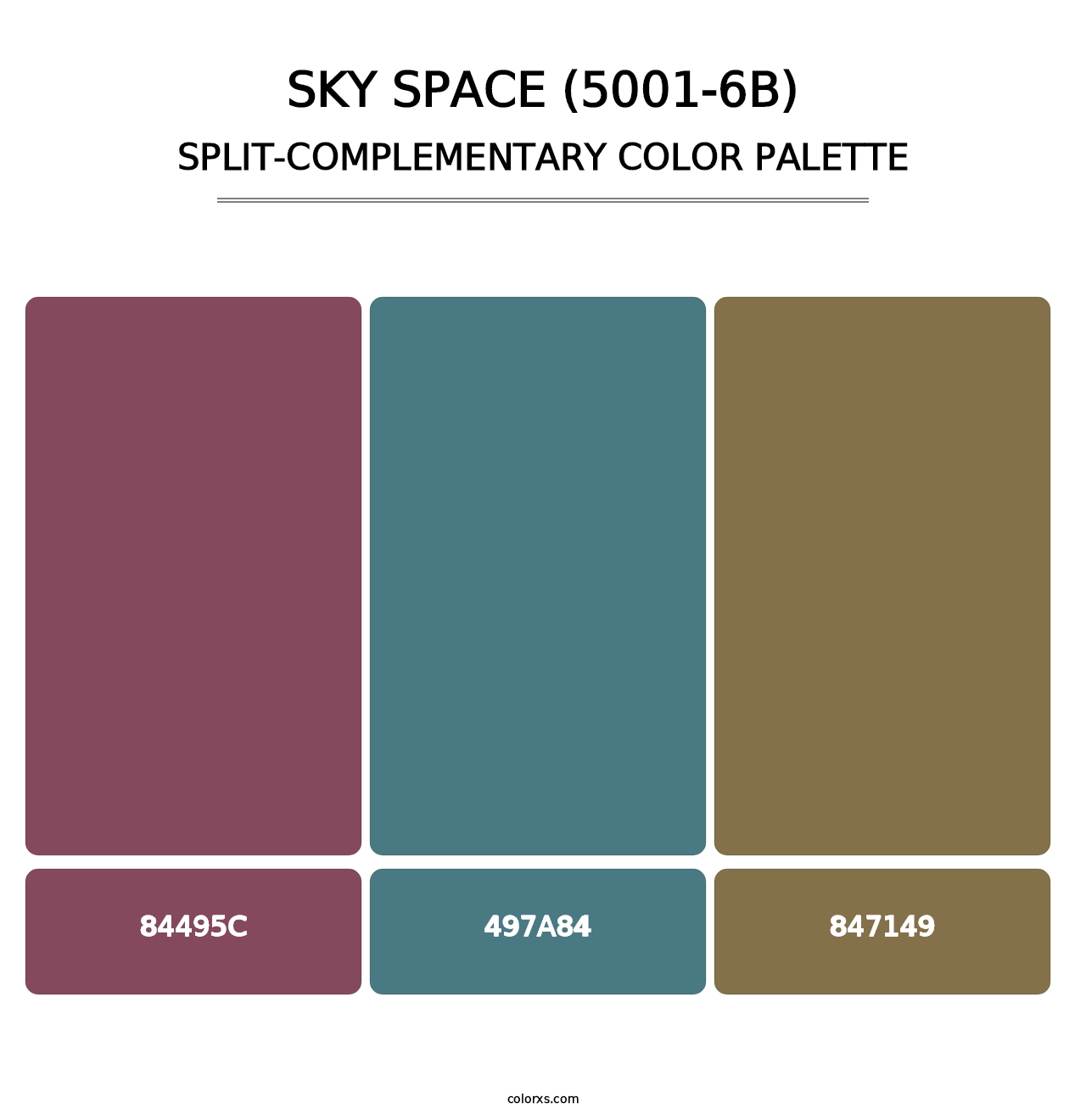 Sky Space (5001-6B) - Split-Complementary Color Palette