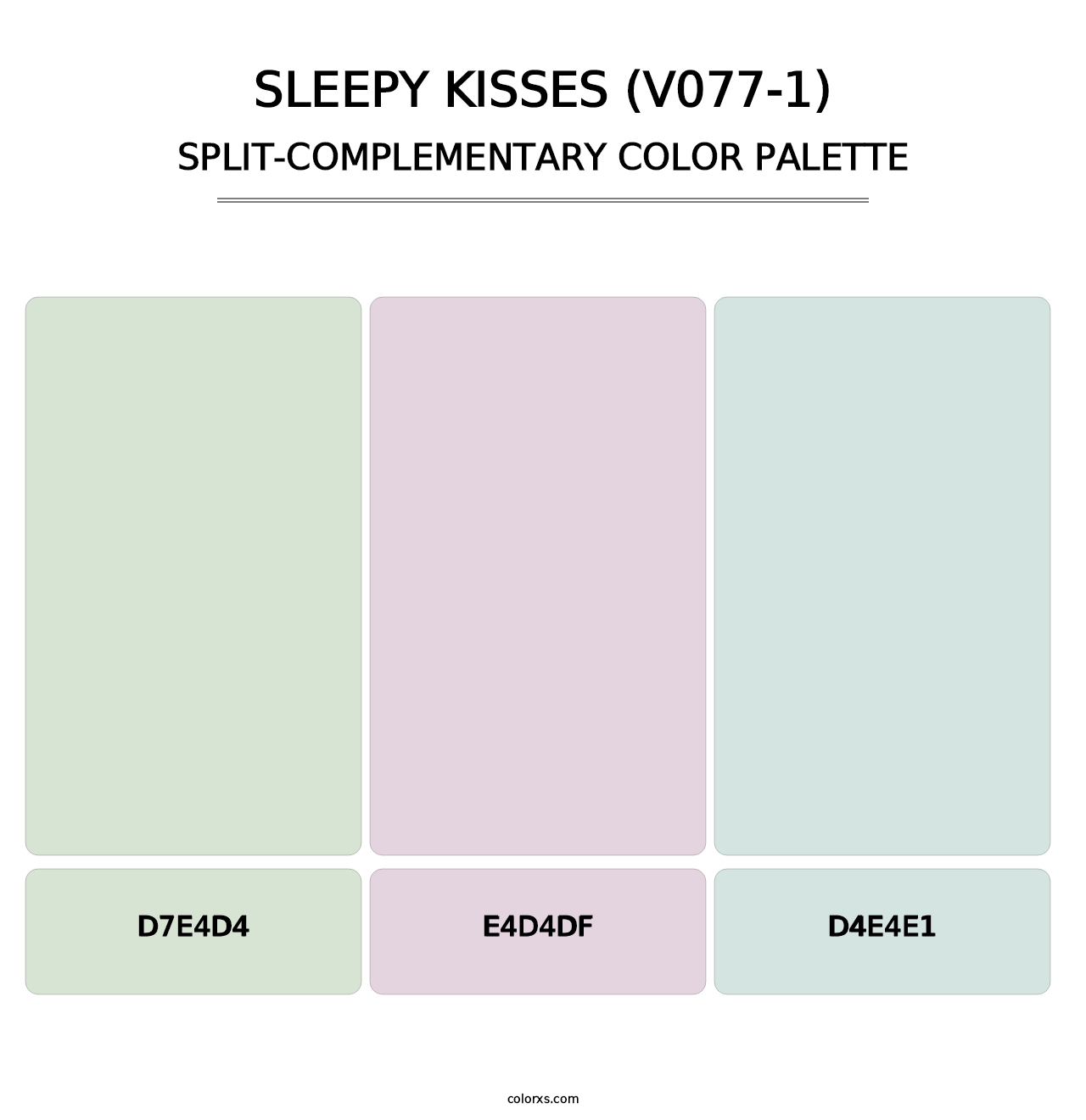 Sleepy Kisses (V077-1) - Split-Complementary Color Palette