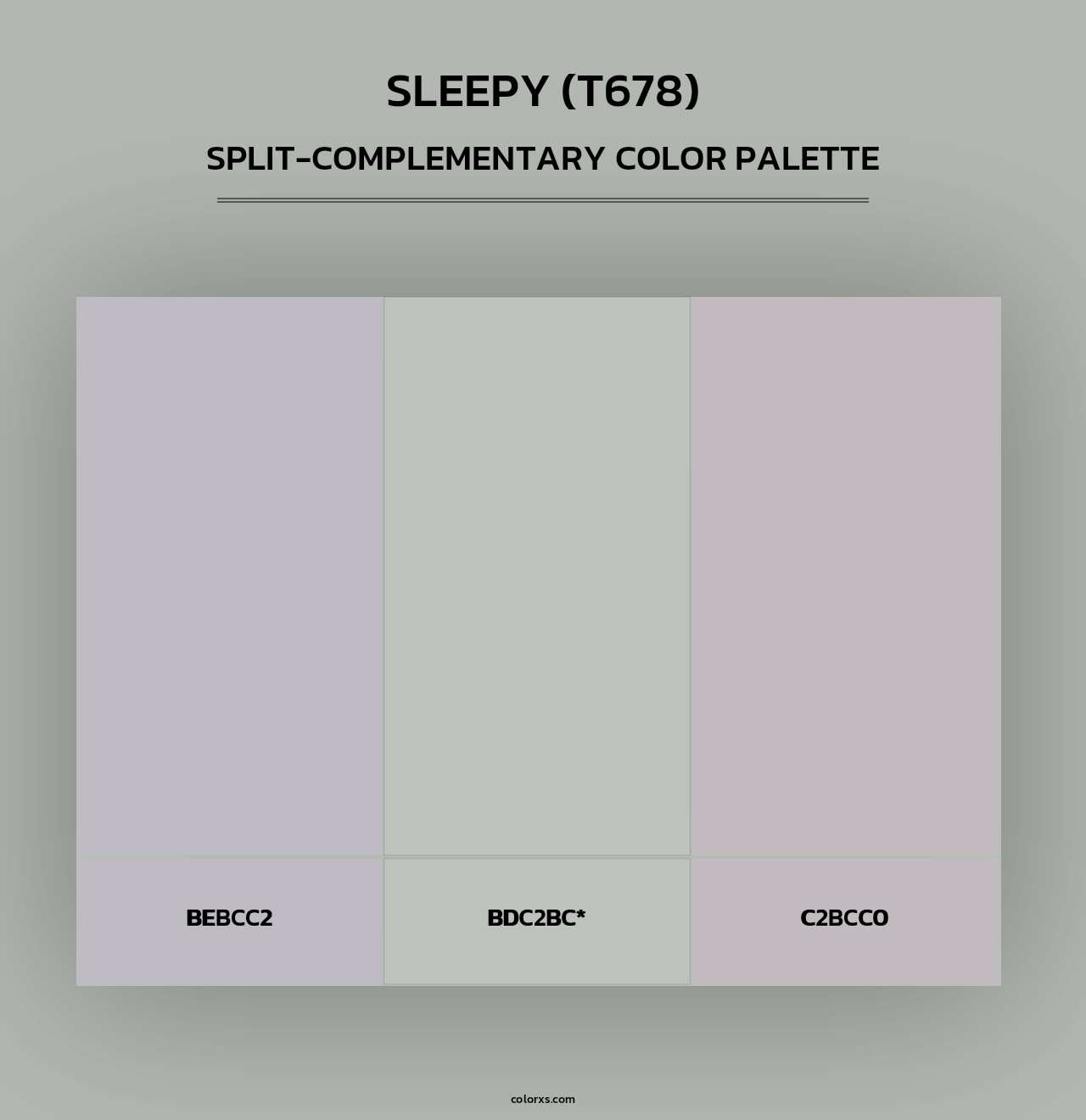 Sleepy (T678) - Split-Complementary Color Palette