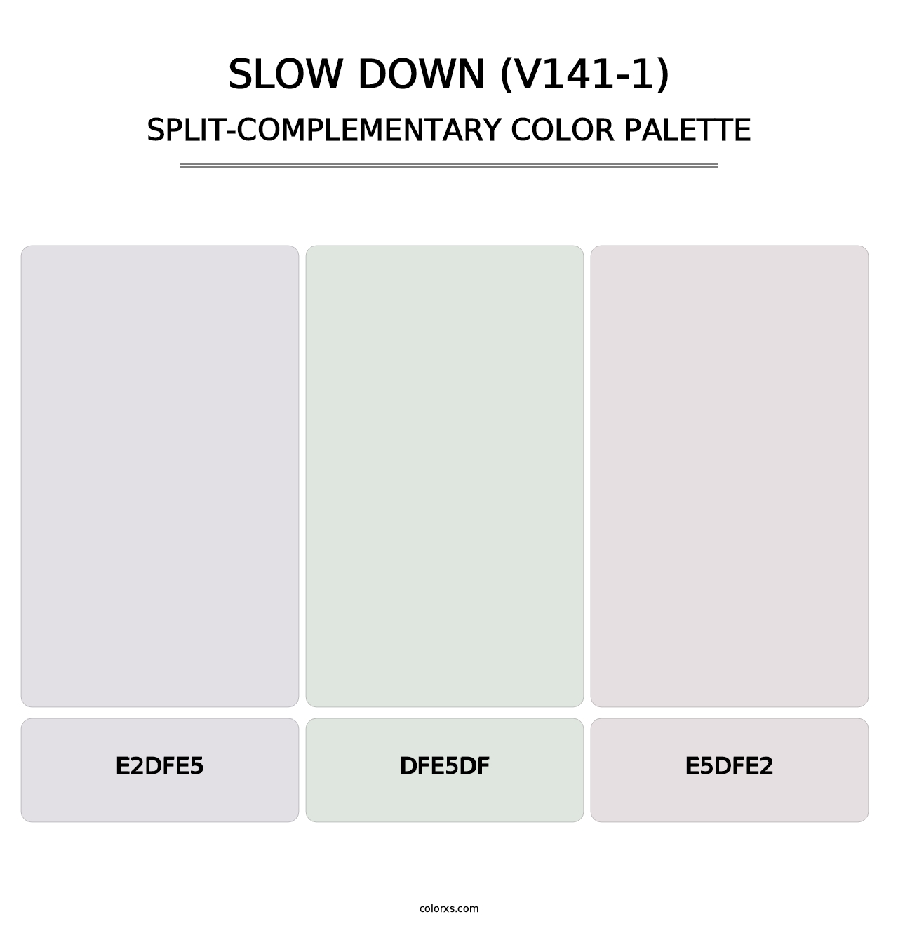 Slow Down (V141-1) - Split-Complementary Color Palette