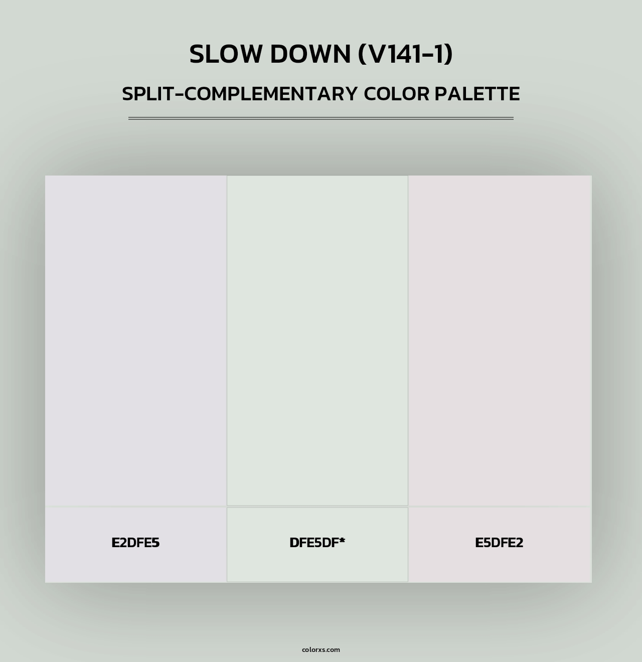 Slow Down (V141-1) - Split-Complementary Color Palette