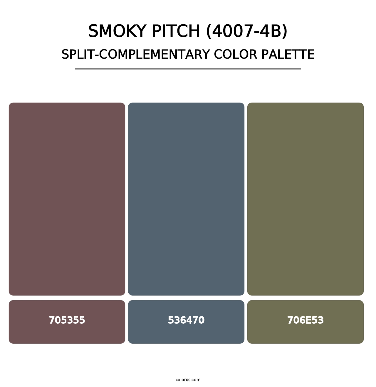 Smoky Pitch (4007-4B) - Split-Complementary Color Palette