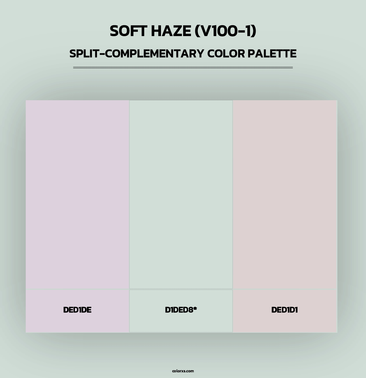 Soft Haze (V100-1) - Split-Complementary Color Palette