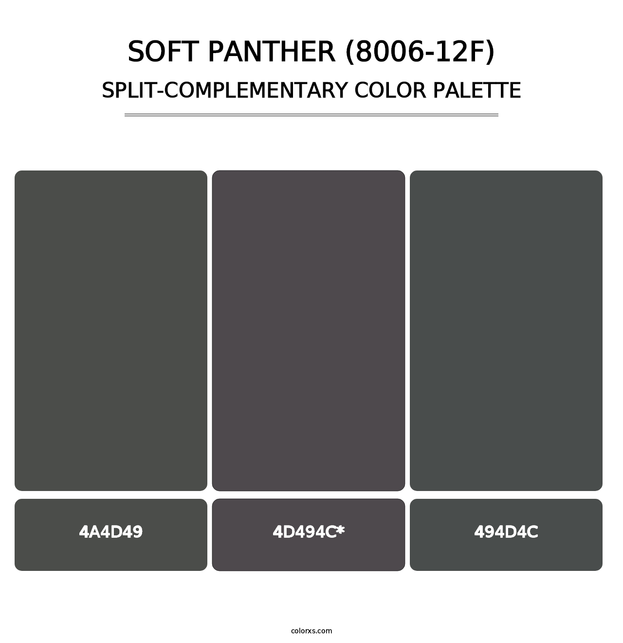 Soft Panther (8006-12F) - Split-Complementary Color Palette