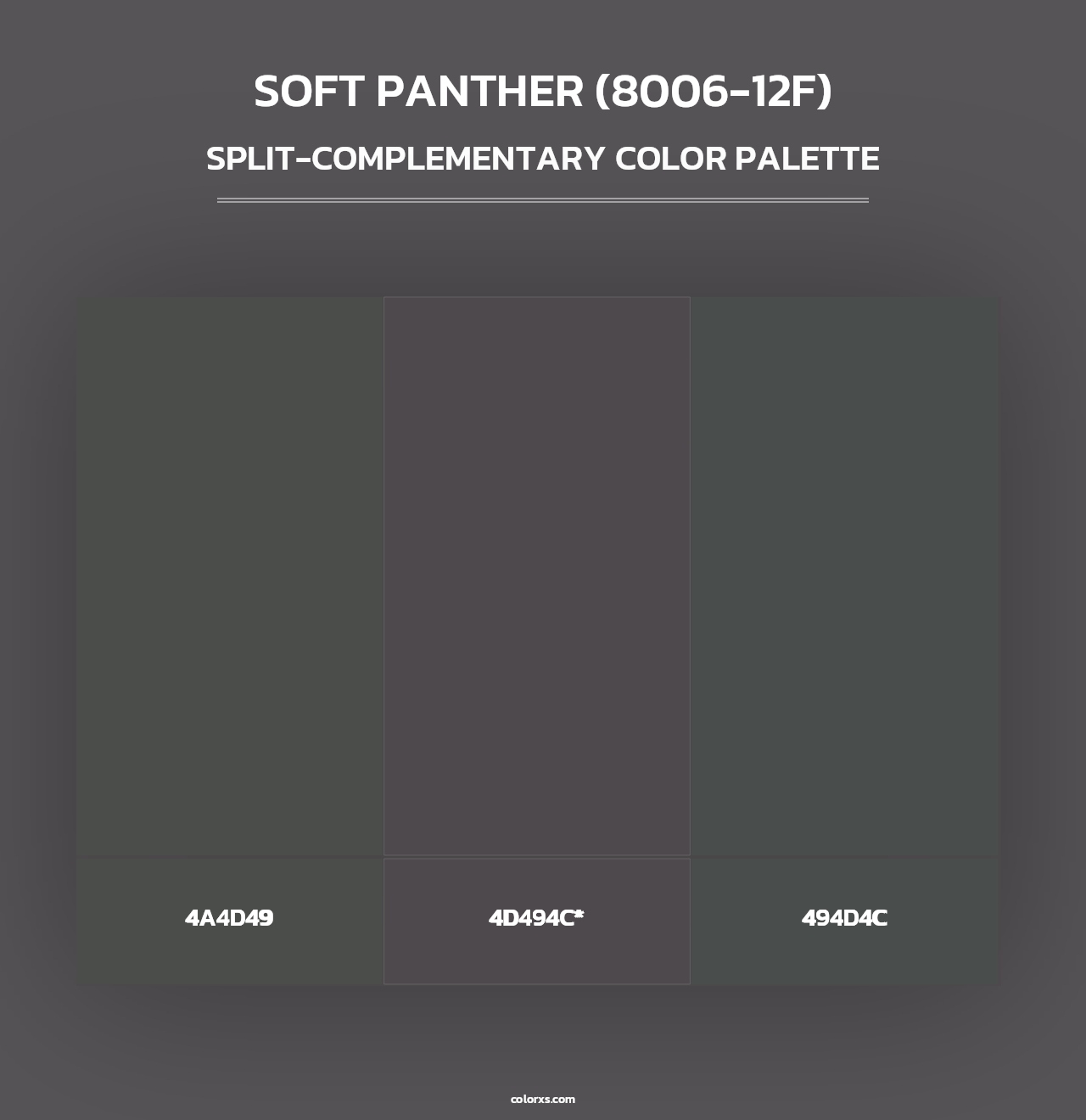 Soft Panther (8006-12F) - Split-Complementary Color Palette