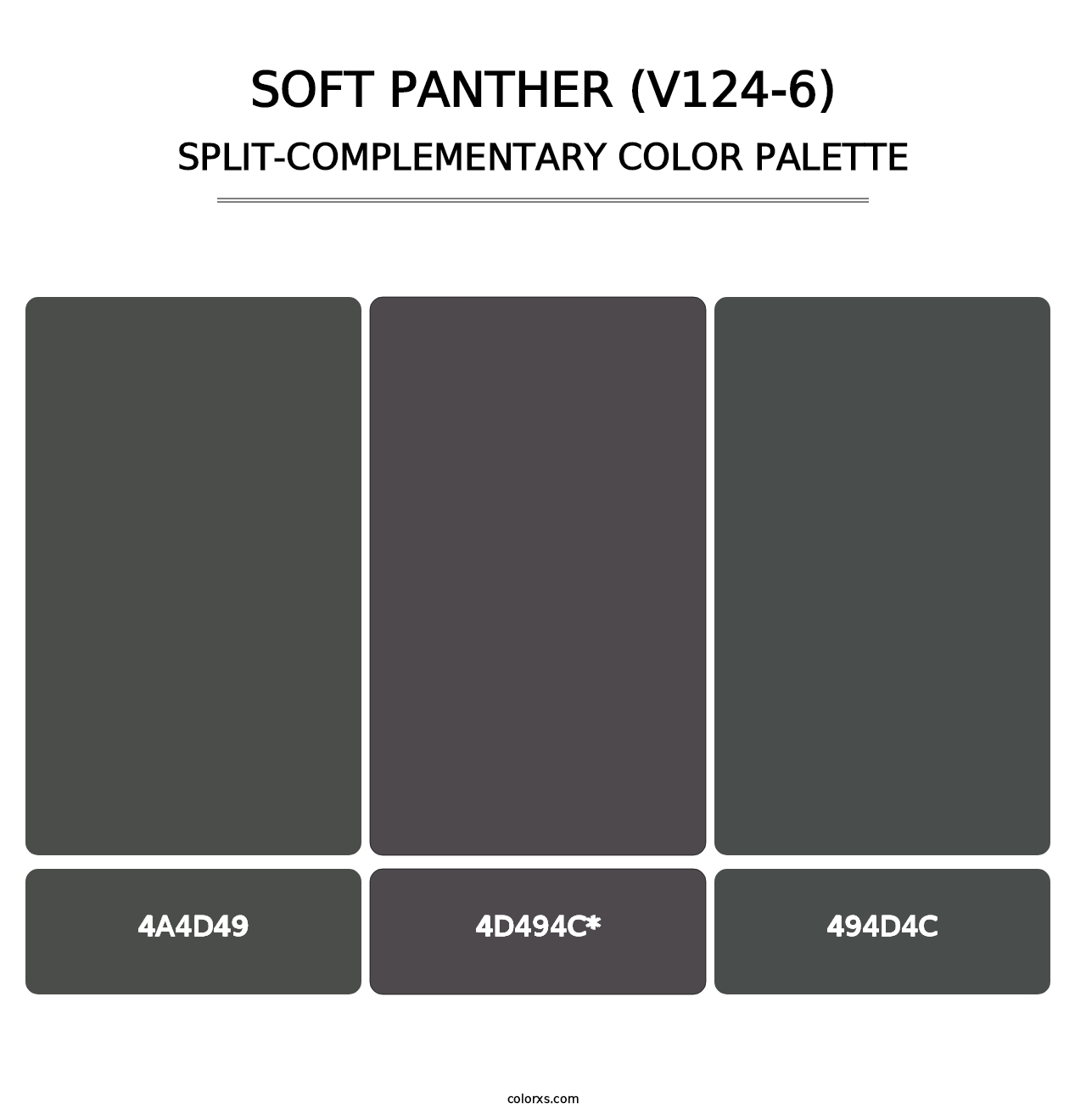 Soft Panther (V124-6) - Split-Complementary Color Palette