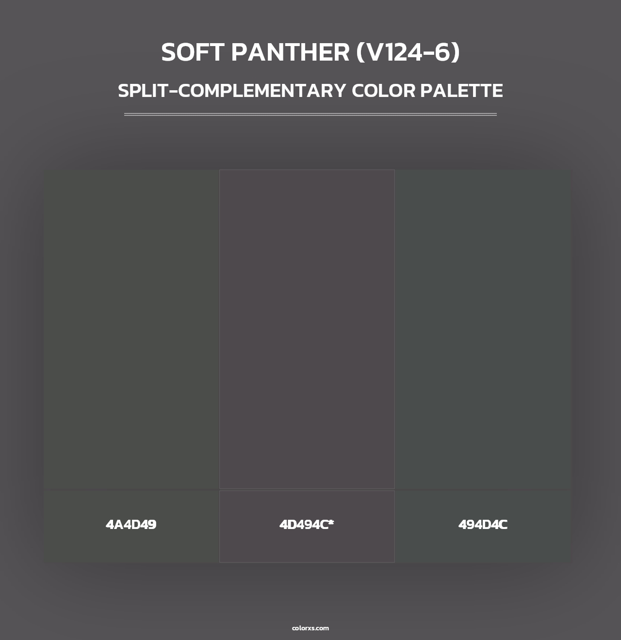 Soft Panther (V124-6) - Split-Complementary Color Palette