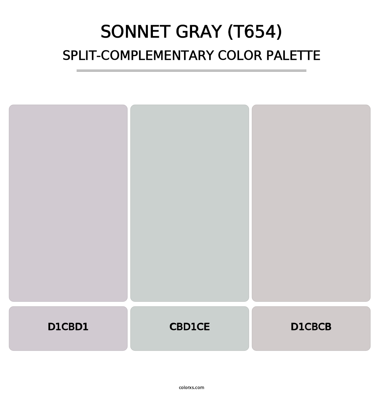 Sonnet Gray (T654) - Split-Complementary Color Palette