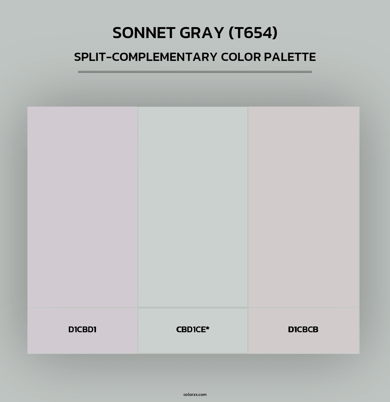 Sonnet Gray (T654) - Split-Complementary Color Palette