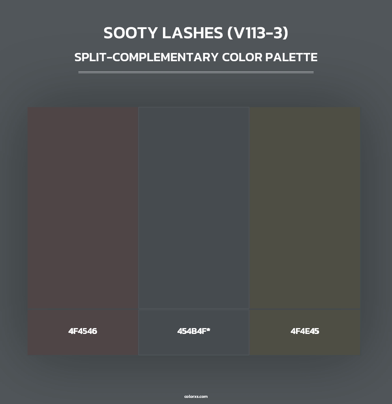 Sooty Lashes (V113-3) - Split-Complementary Color Palette