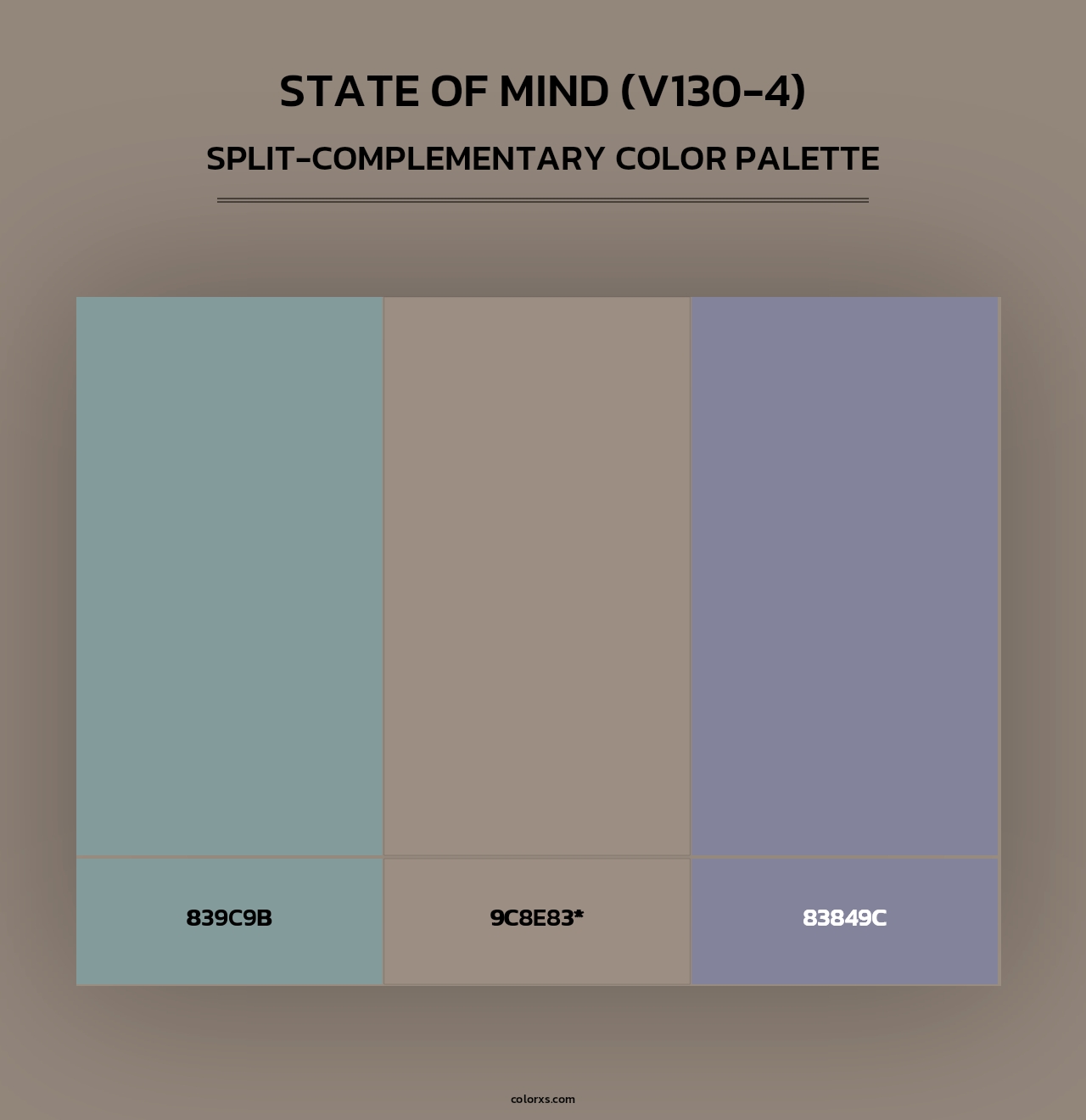 State of Mind (V130-4) - Split-Complementary Color Palette