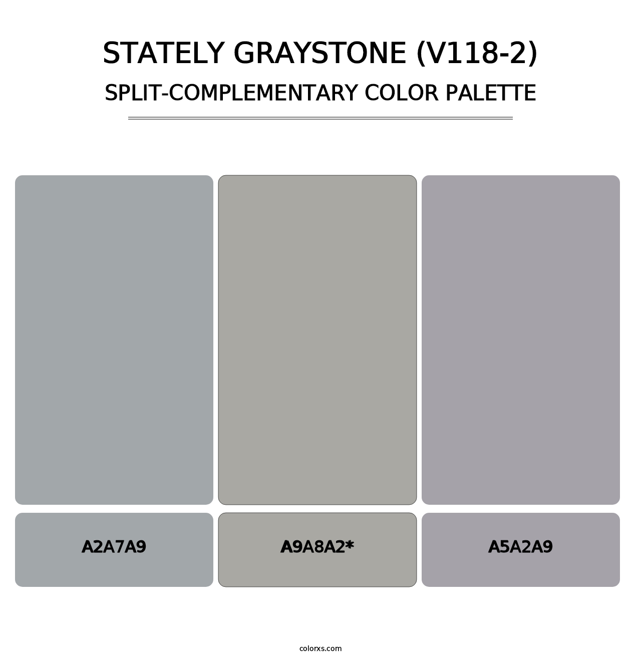 Stately Graystone (V118-2) - Split-Complementary Color Palette