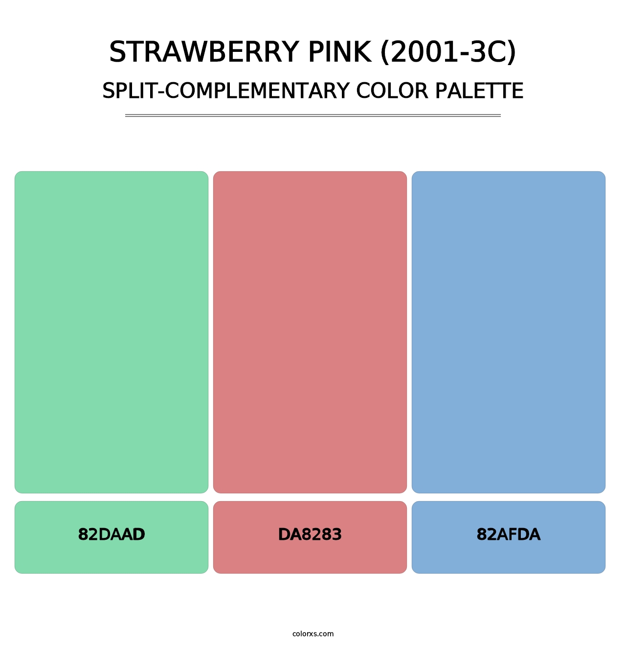 Strawberry Pink (2001-3C) - Split-Complementary Color Palette