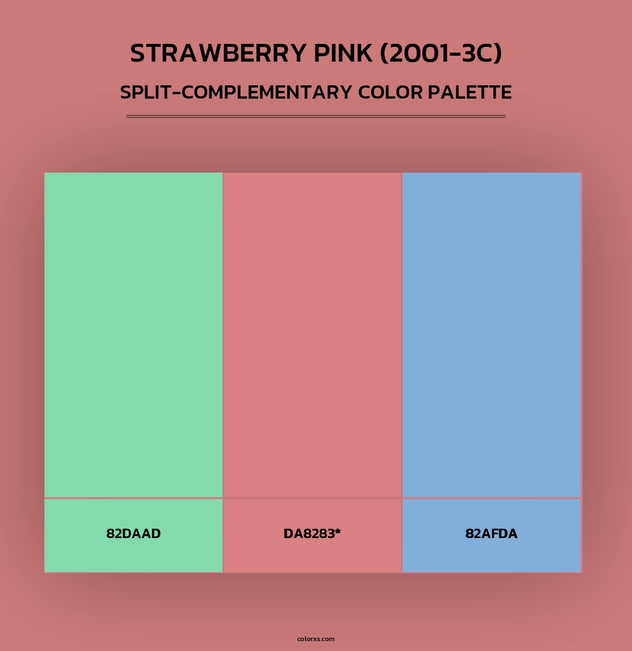 Strawberry Pink (2001-3C) - Split-Complementary Color Palette