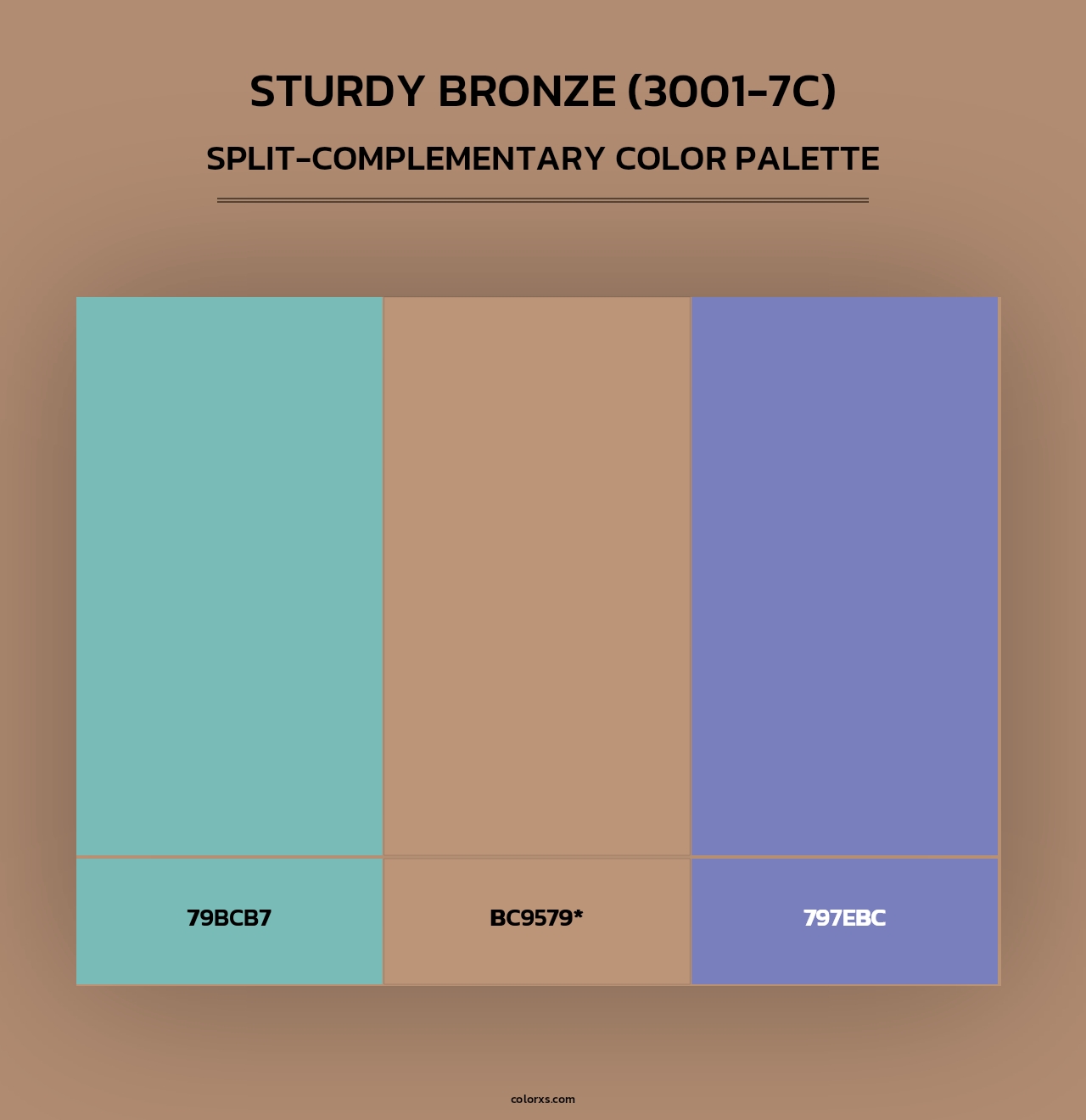 Sturdy Bronze (3001-7C) - Split-Complementary Color Palette