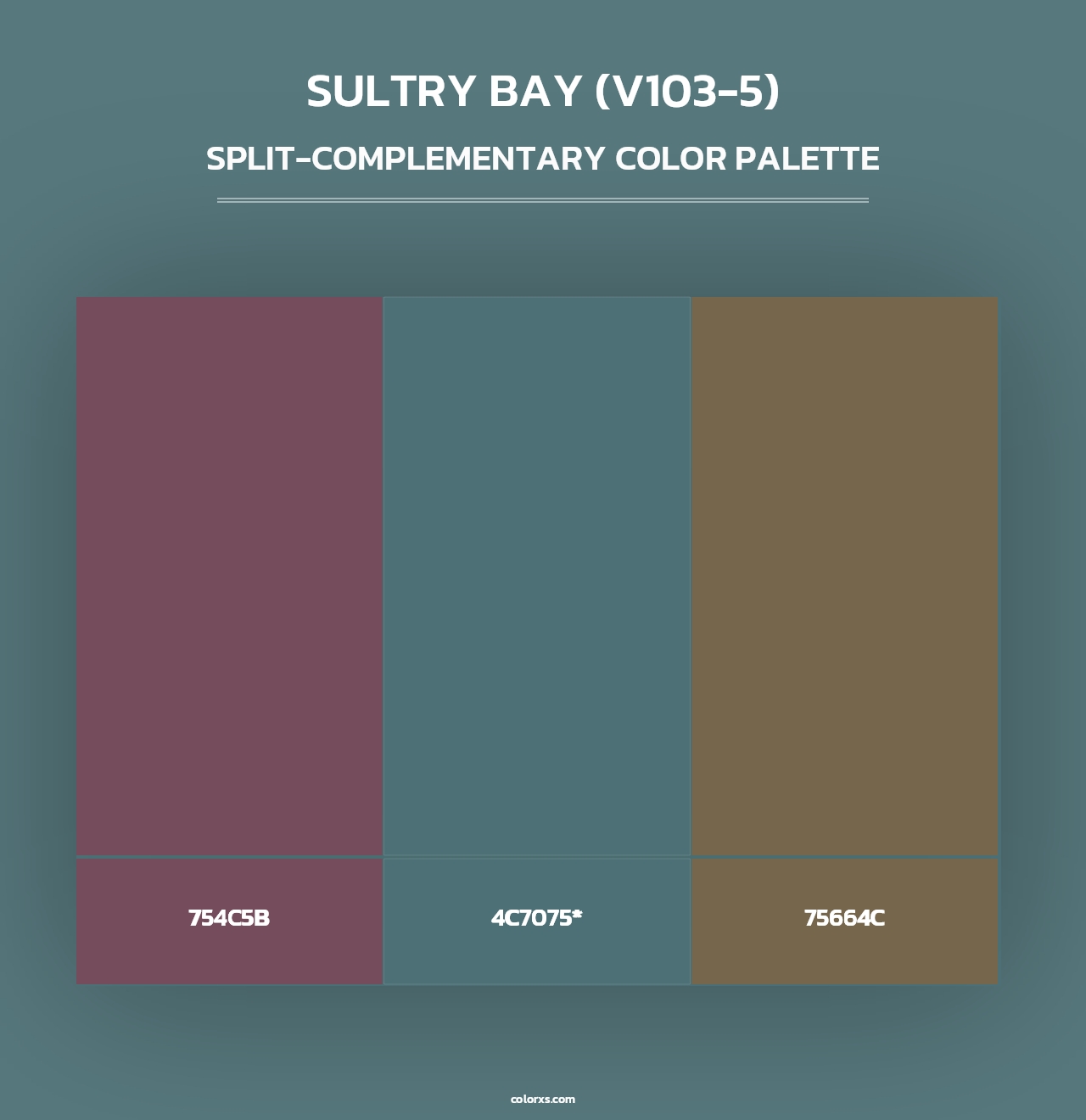 Sultry Bay (V103-5) - Split-Complementary Color Palette