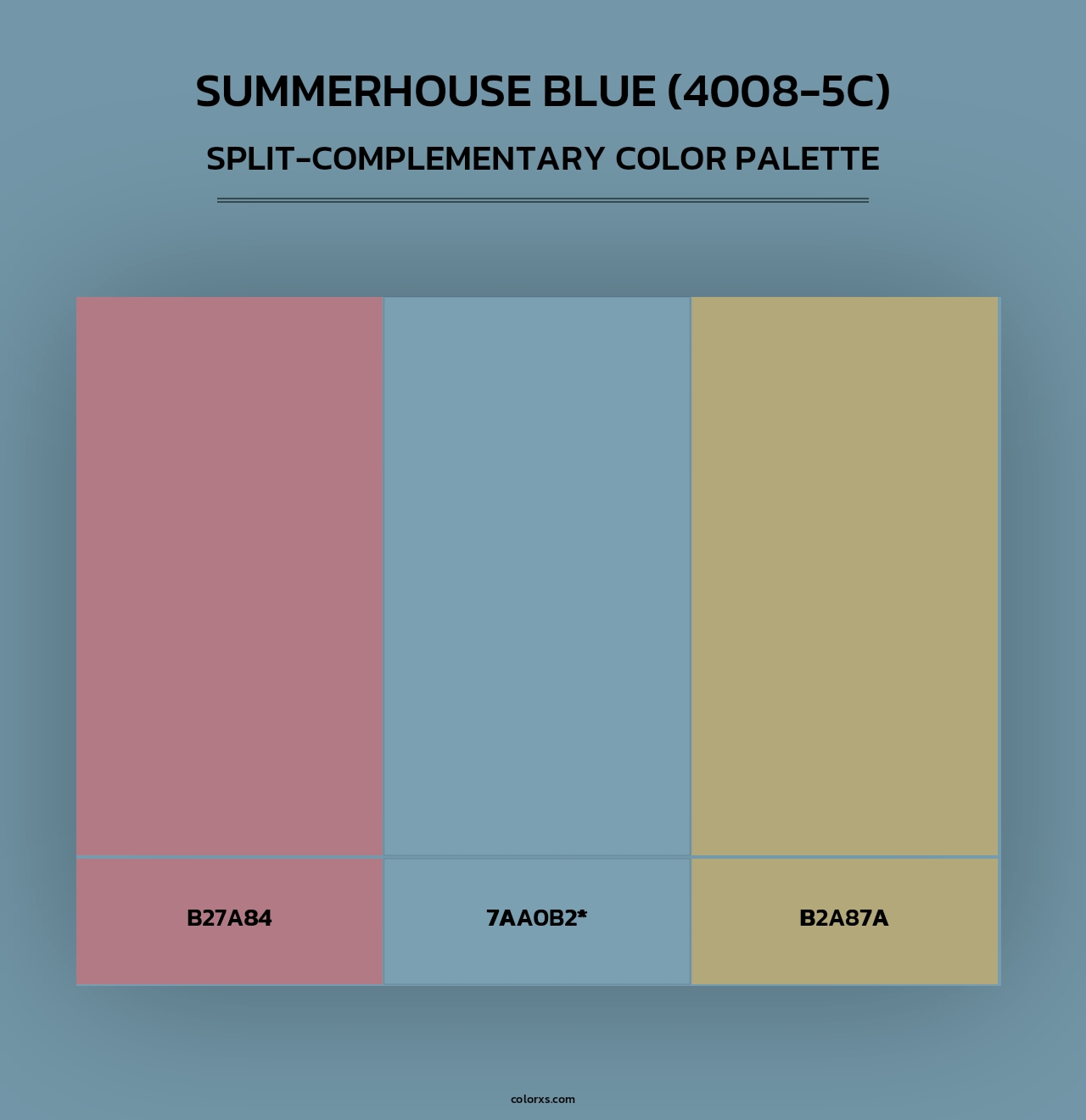 Summerhouse Blue (4008-5C) - Split-Complementary Color Palette