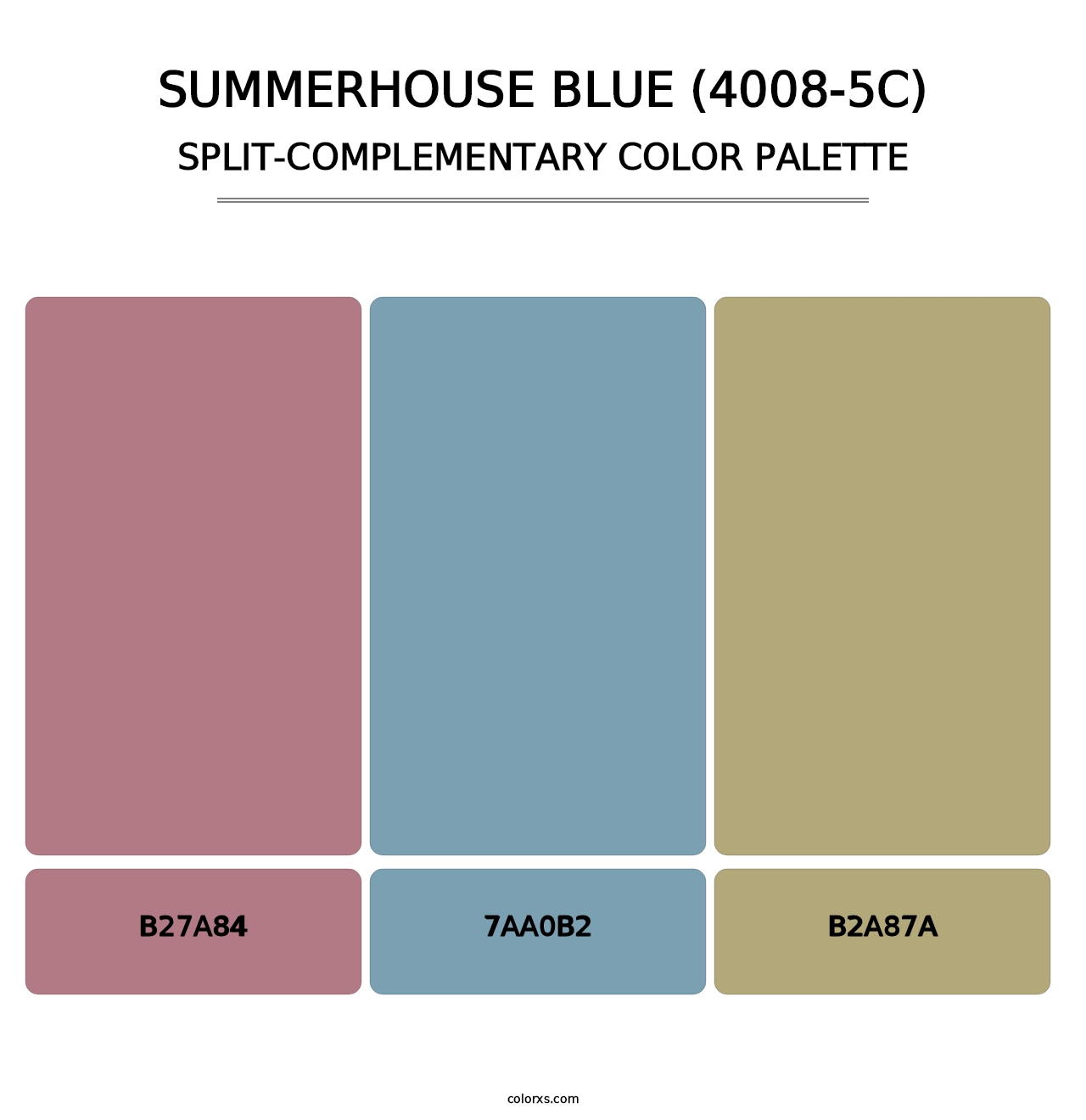 Summerhouse Blue (4008-5C) - Split-Complementary Color Palette