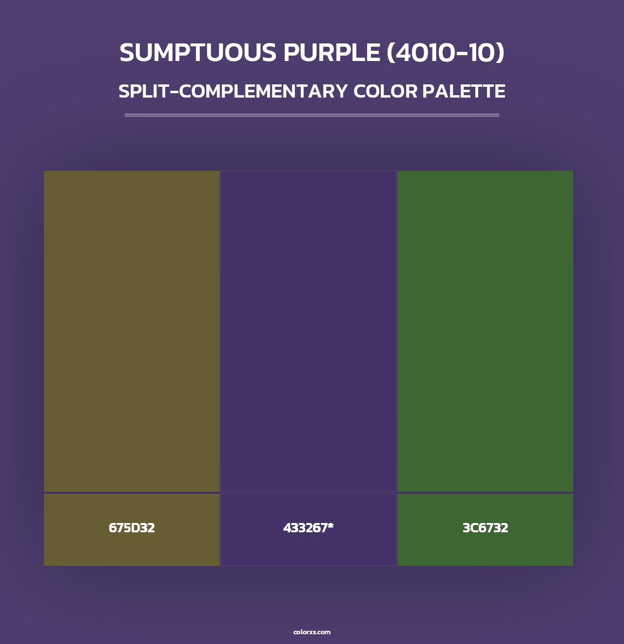 Sumptuous Purple (4010-10) - Split-Complementary Color Palette