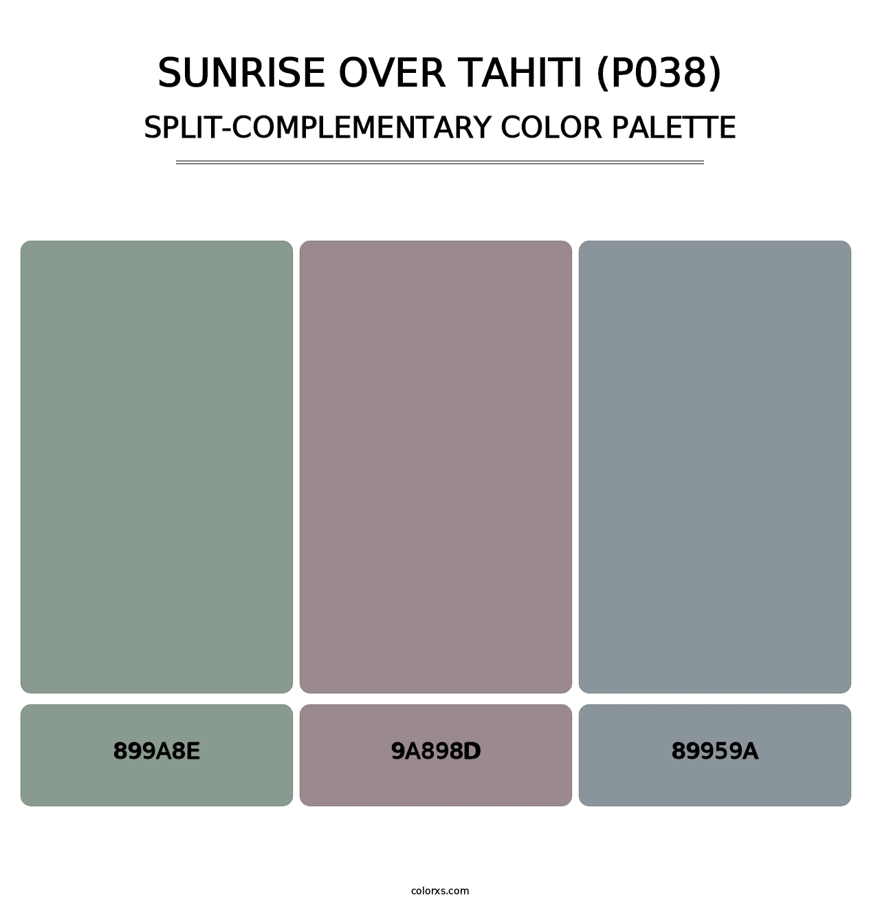 Sunrise Over Tahiti (P038) - Split-Complementary Color Palette