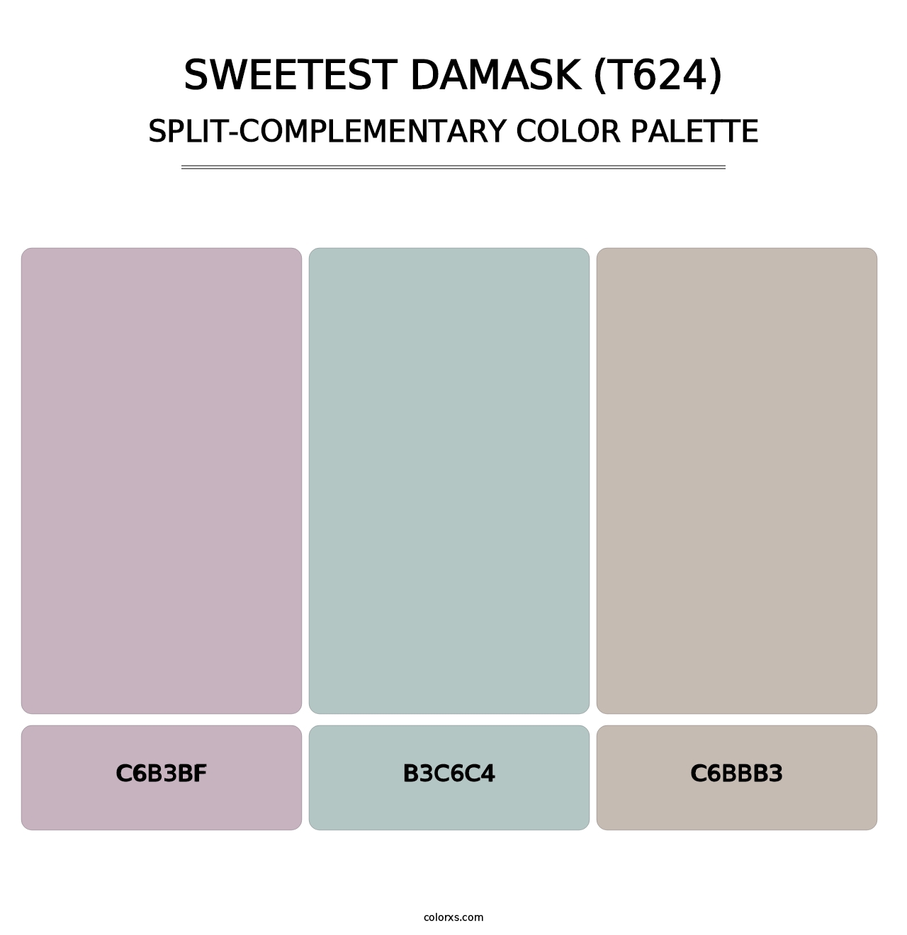 Sweetest Damask (T624) - Split-Complementary Color Palette