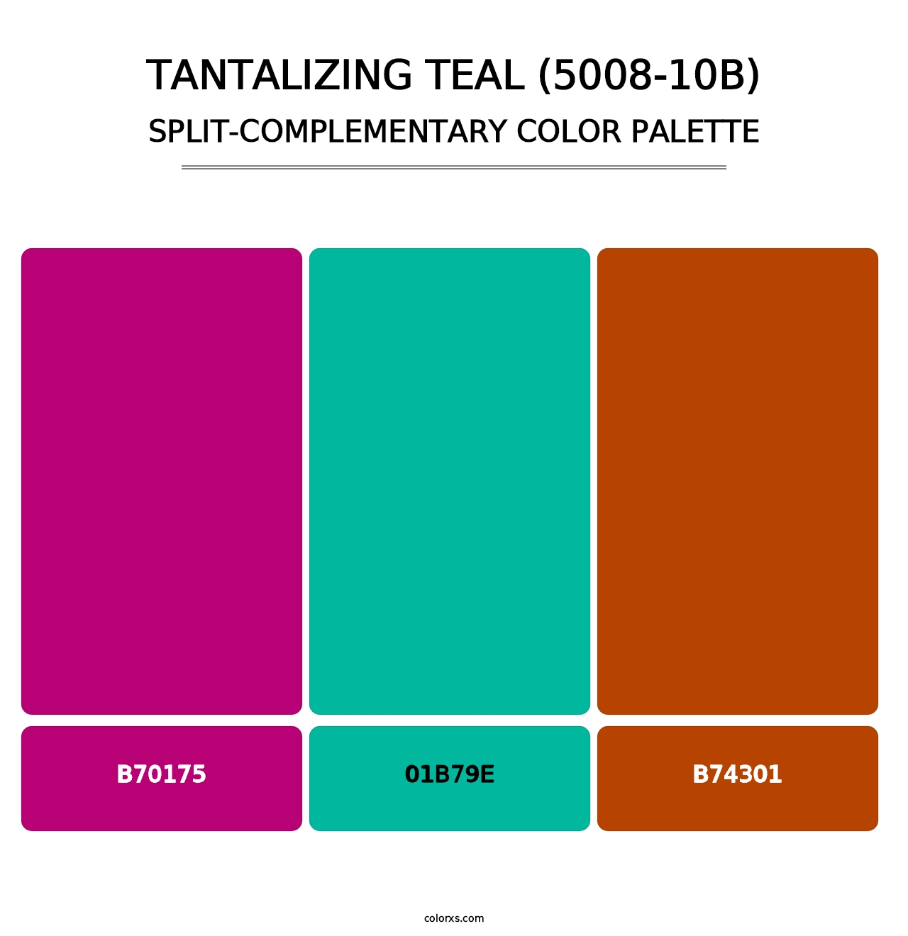 Tantalizing Teal (5008-10B) - Split-Complementary Color Palette