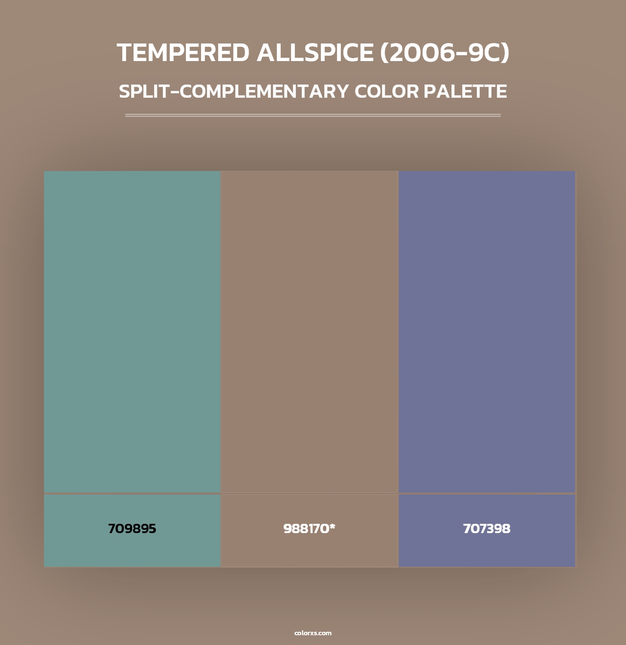 Tempered Allspice (2006-9C) - Split-Complementary Color Palette